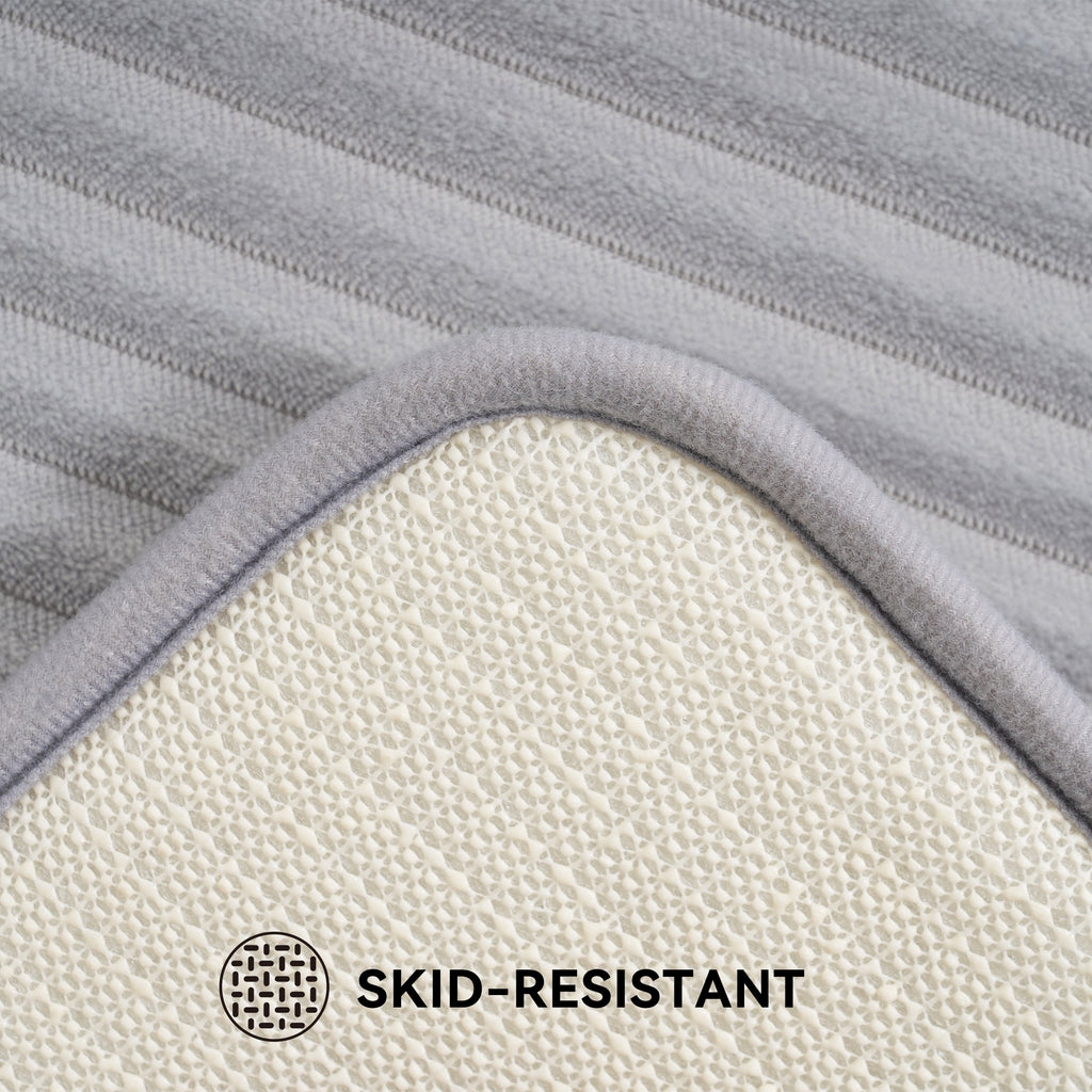 Mainstays Performance Foam Bath Rug, Silver, 17"x 24"