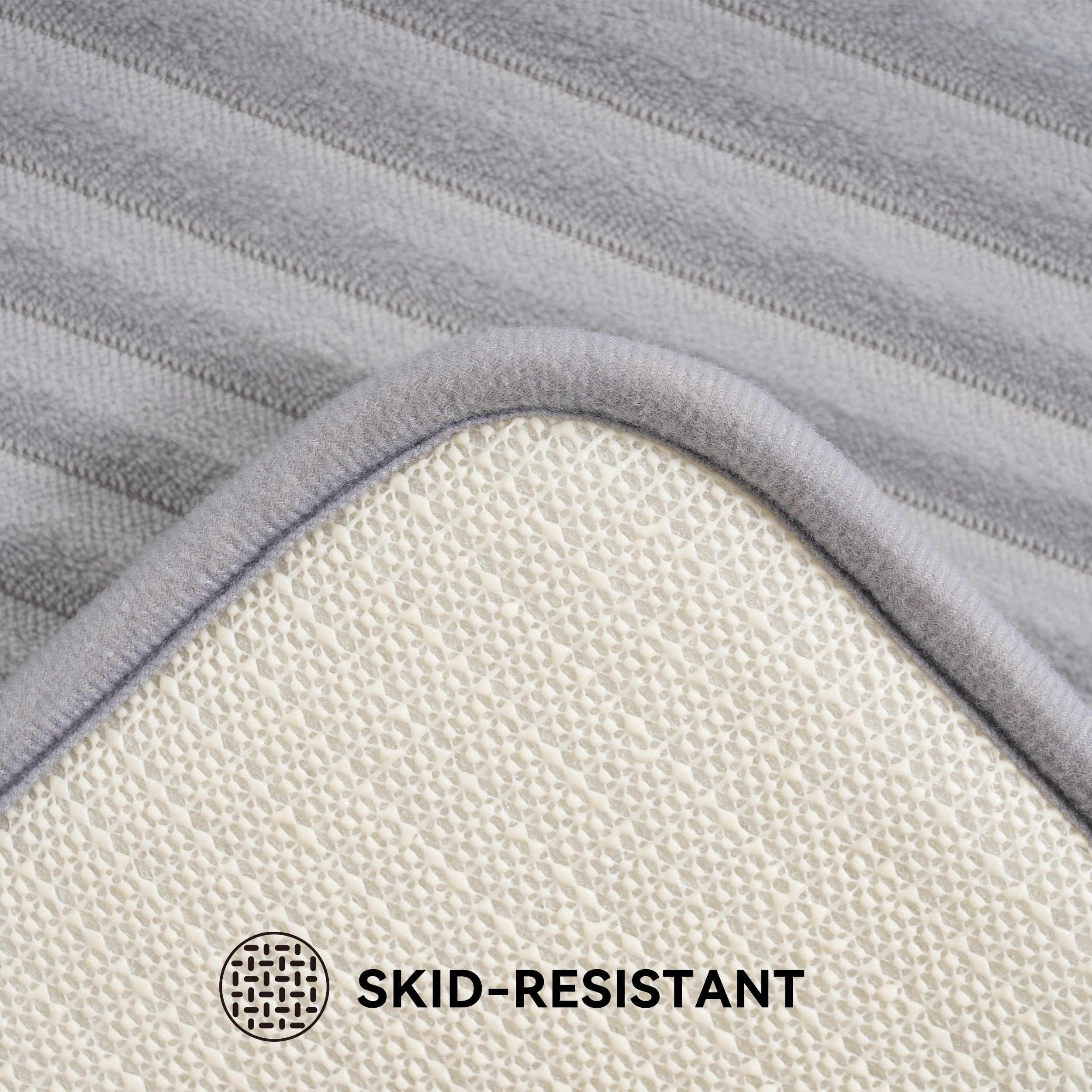 Mainstays Performance Foam Bath Rug, Silver, 17"x 24"