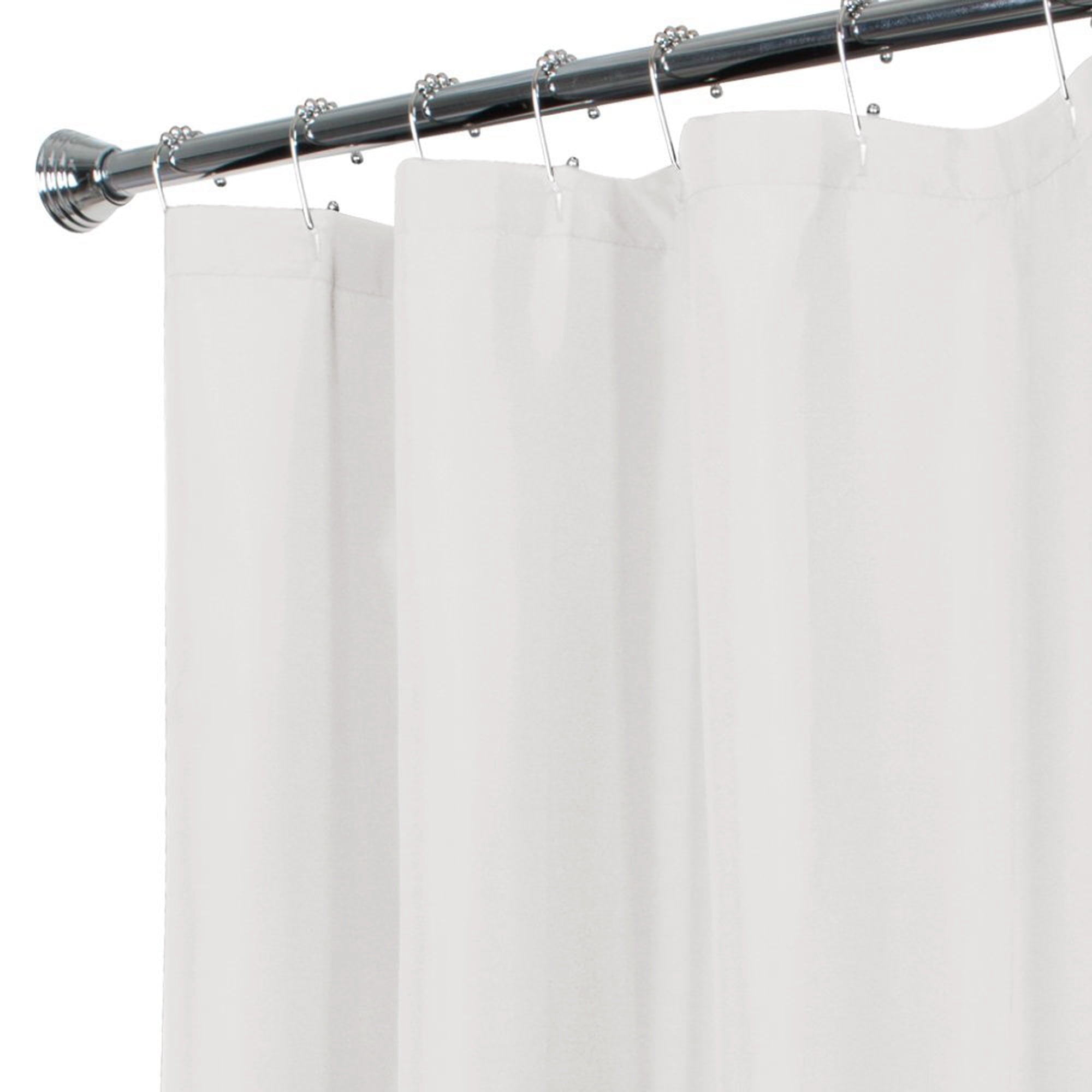 Mainstays White Water Repellent Fabric Shower Curtain Liner, 70” x 72”