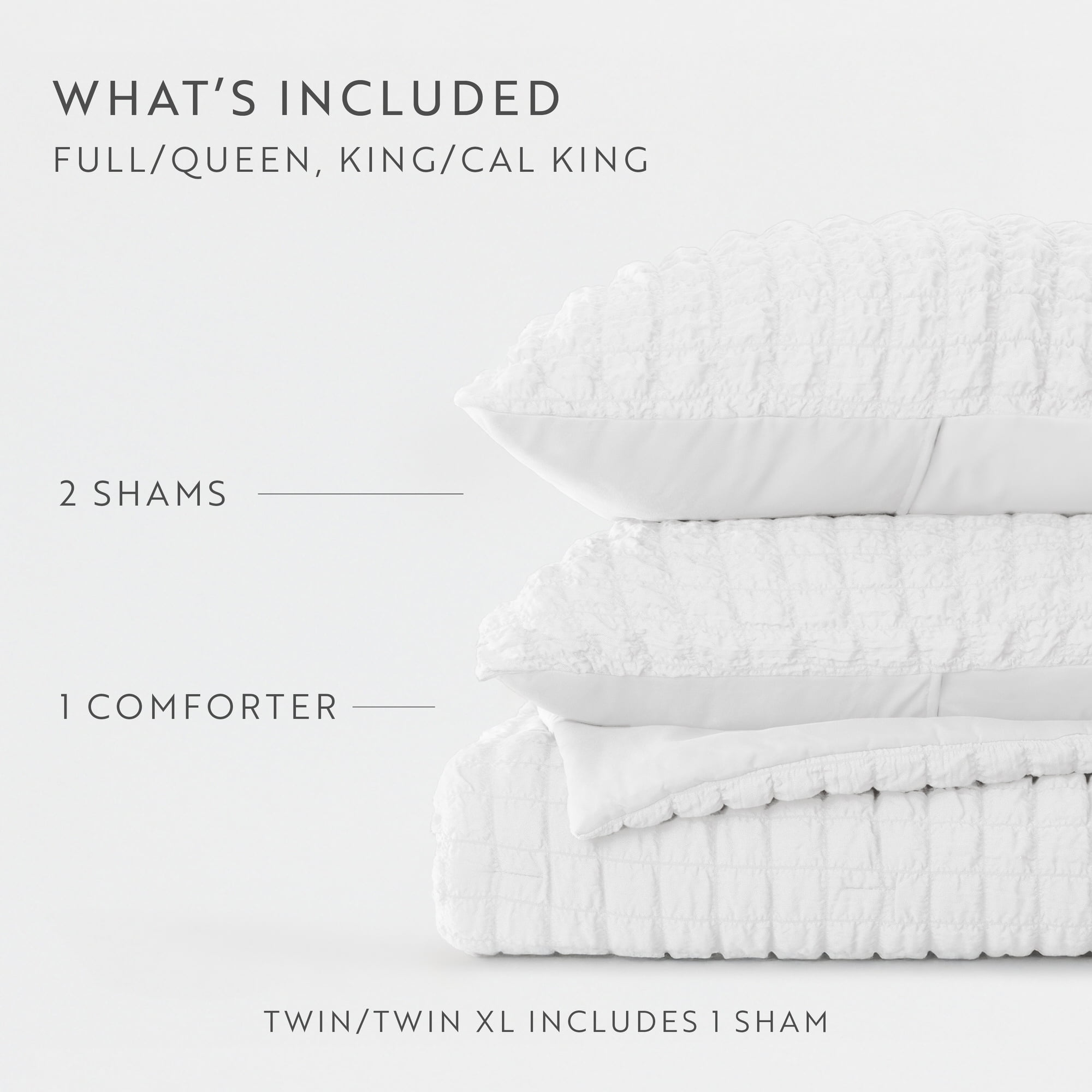 Seersucker Textured Comforter Set Plush All-Season Down Alternative Bedding - Comfort Canopy