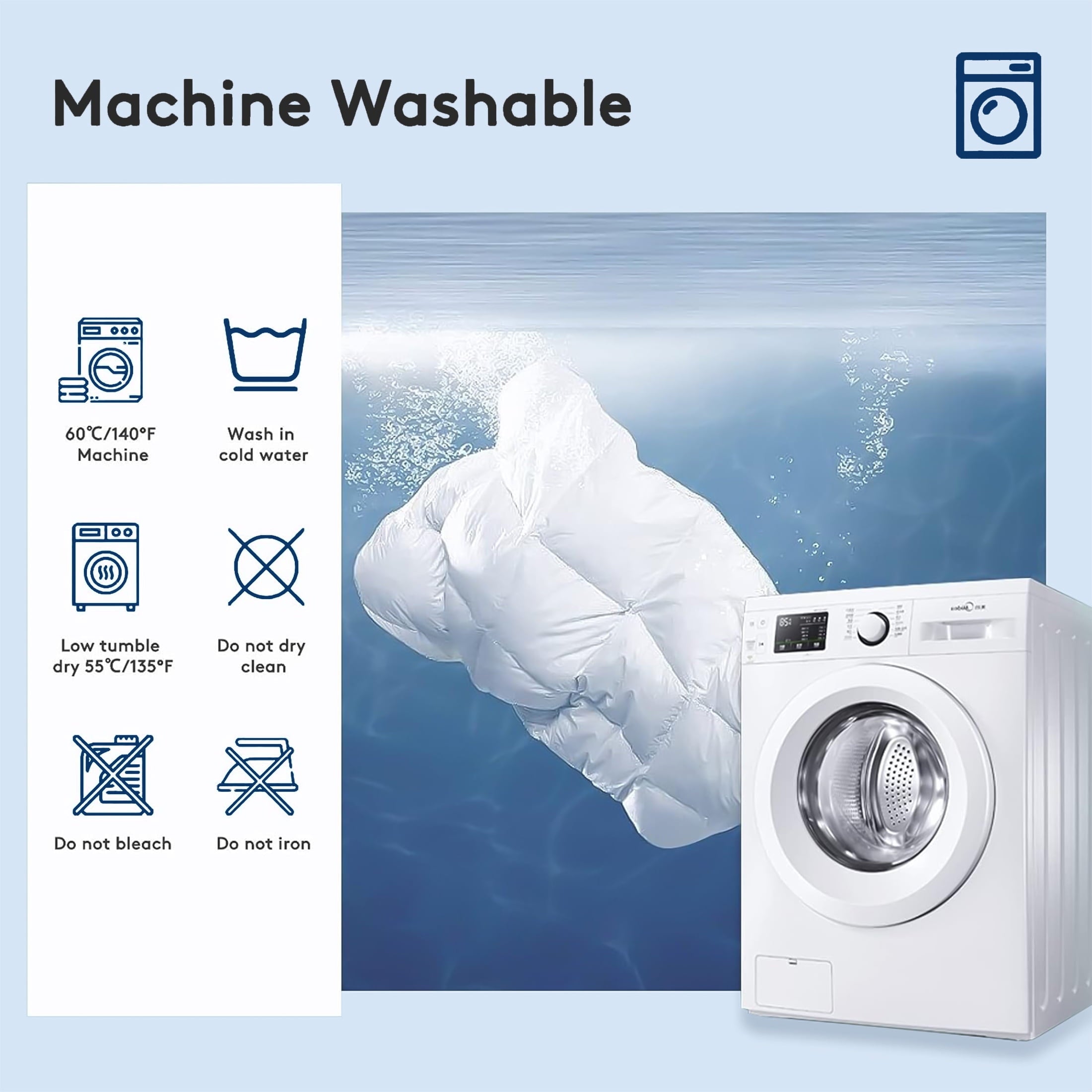 Teler Mattress Topper Queen Size for Back Pain, 400TC Extra Thick Mattress Pad Pillow Top, Quilted Fitted Mattress Protector Cover with 8-21" Deep Elastic Pocket, Soft & Breathable, White