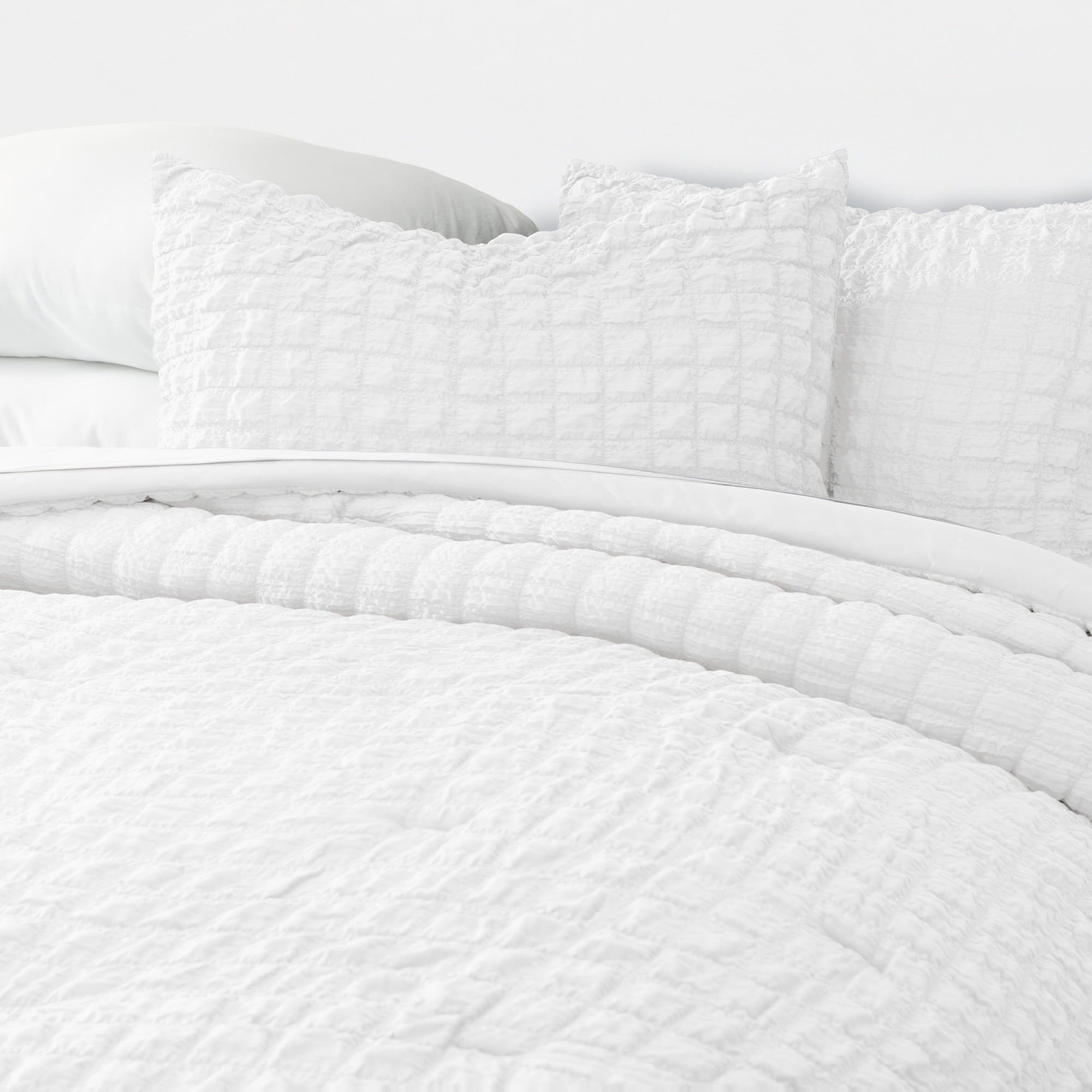 Seersucker Textured Comforter Set Plush All-Season Down Alternative Bedding - Comfort Canopy