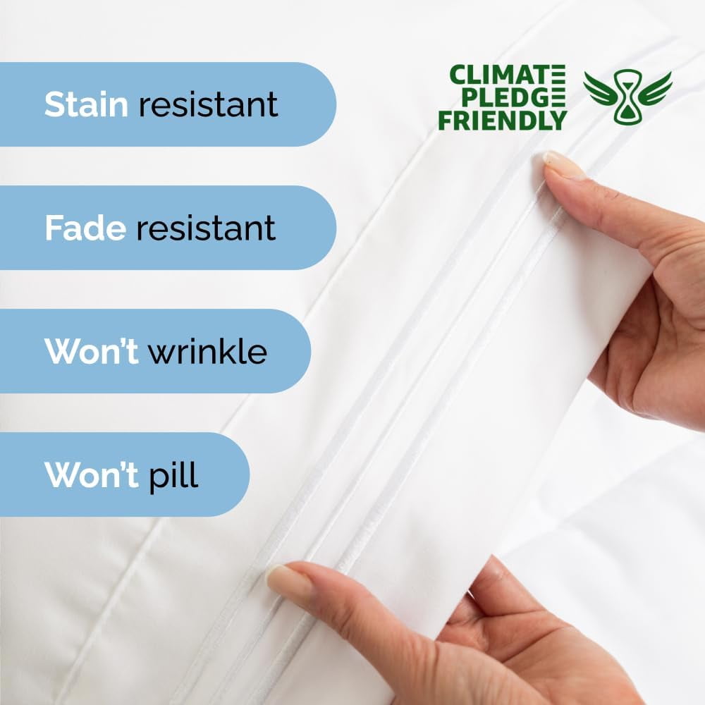 CGK Linens 3-Piece Ultra Soft & Comfy Hotel Luxury Sheet Set - Twin XL Size Cooling Bed Sheet Fits 8"-16" Mattresses, White