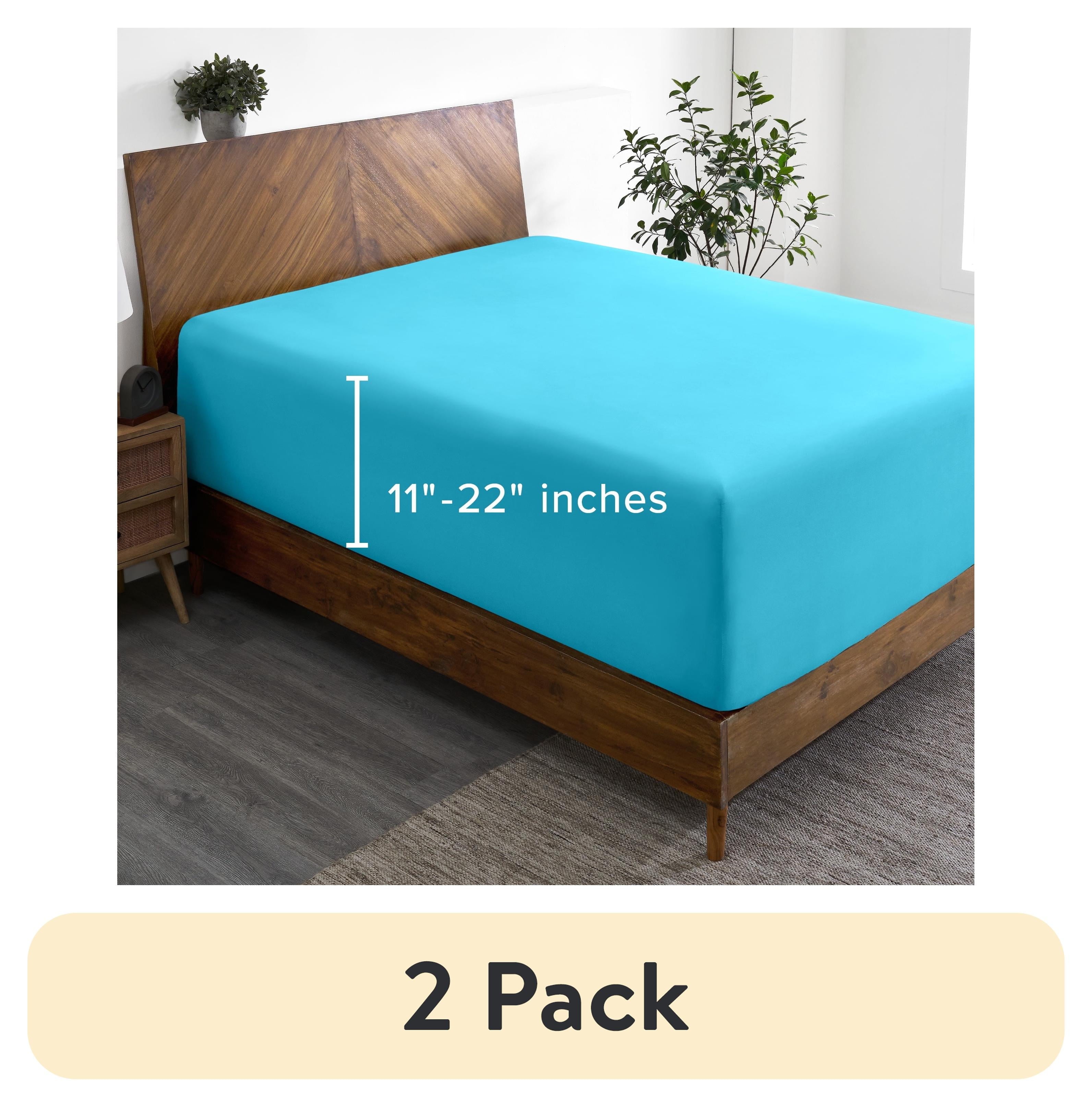 Bare Home Fitted Sheet - 22" Extra Deep Pocket - Premium 1800 Collection - Twin-XL, Cypress