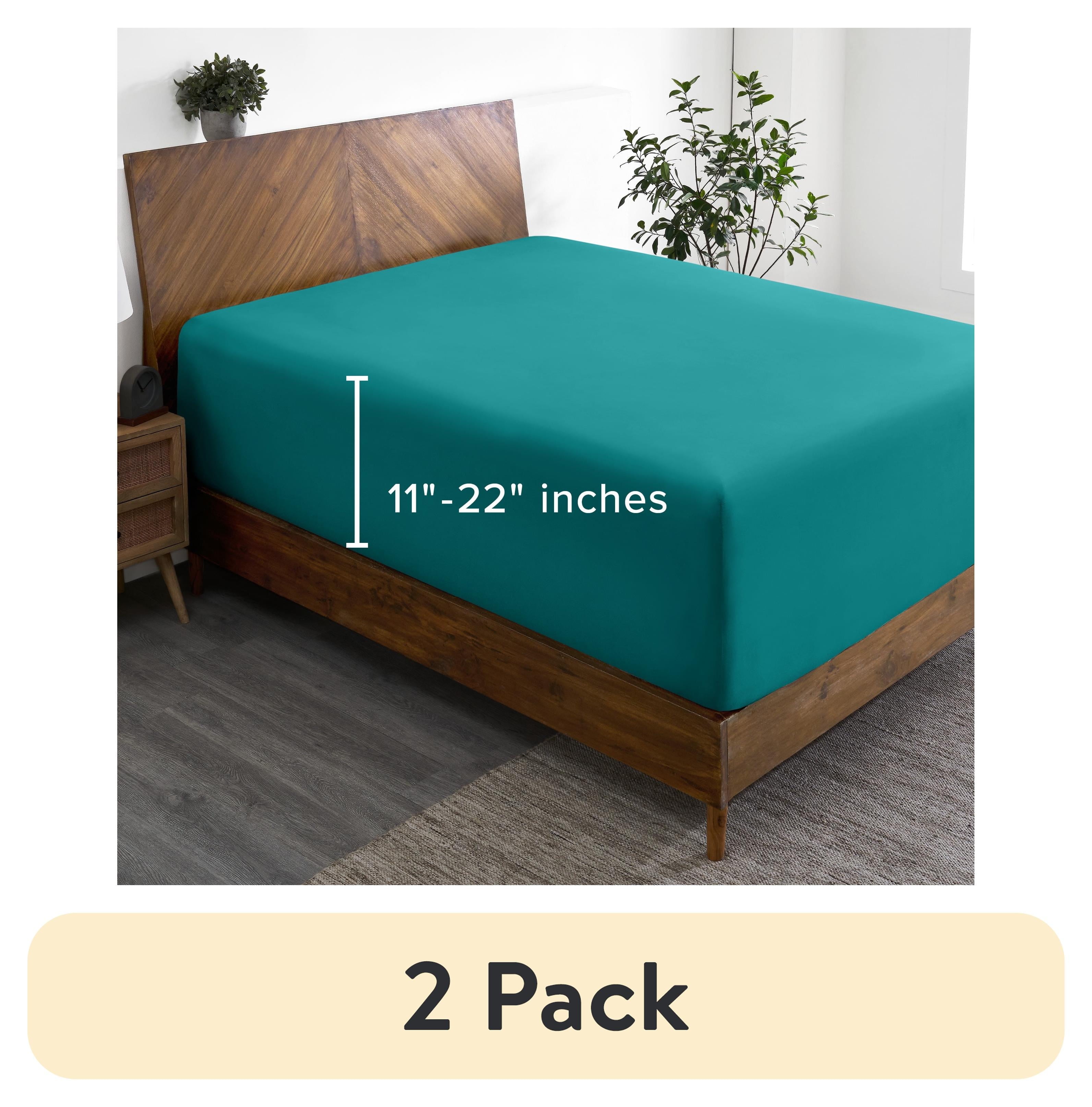 Bare Home Fitted Sheet - 22" Extra Deep Pocket - Premium 1800 Collection - Twin-XL, Cypress