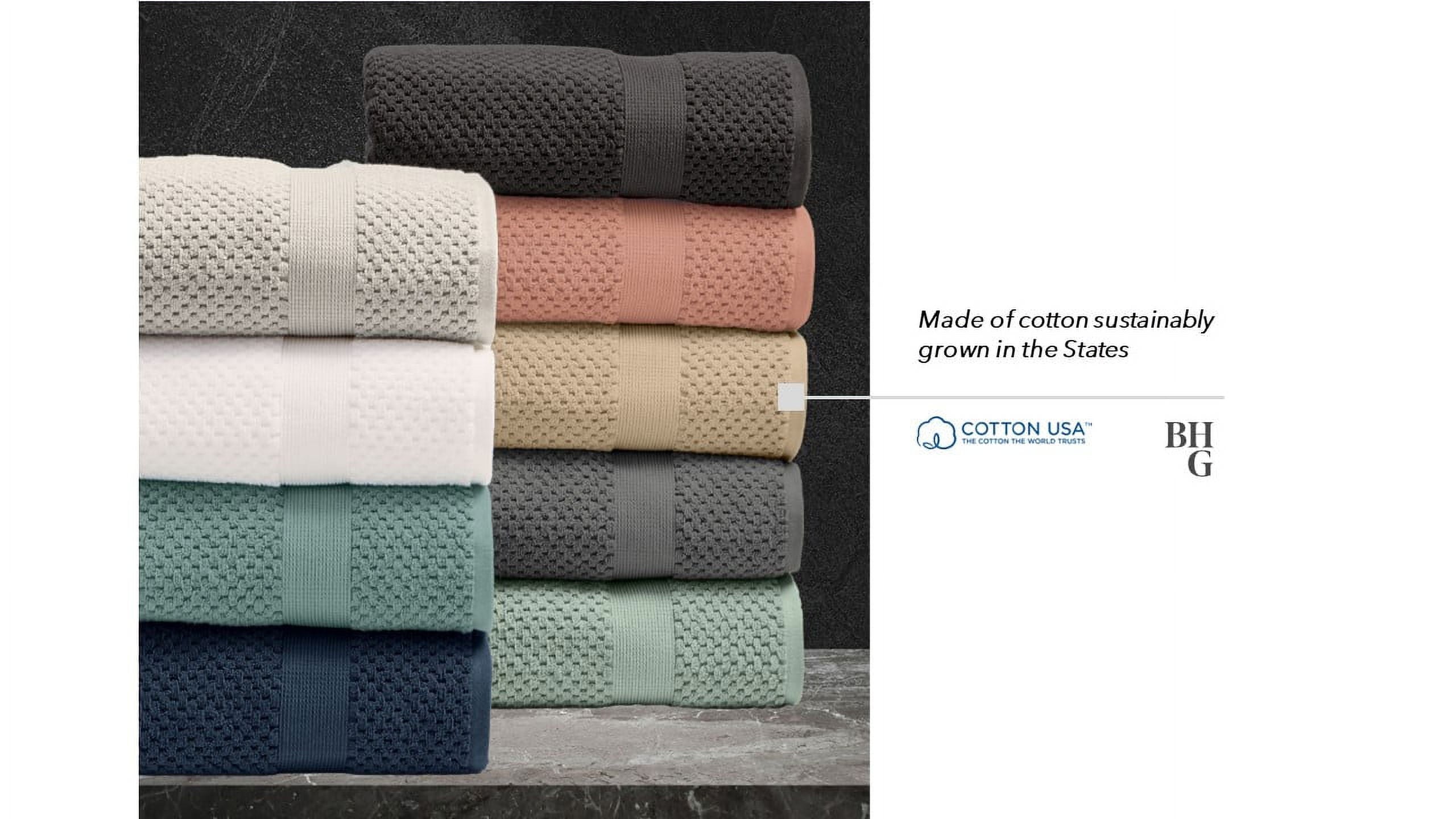 Better Homes & Gardens Signature Soft Cotton Popcorn Textured 6 Piece Bath Towel Set,Arctic White