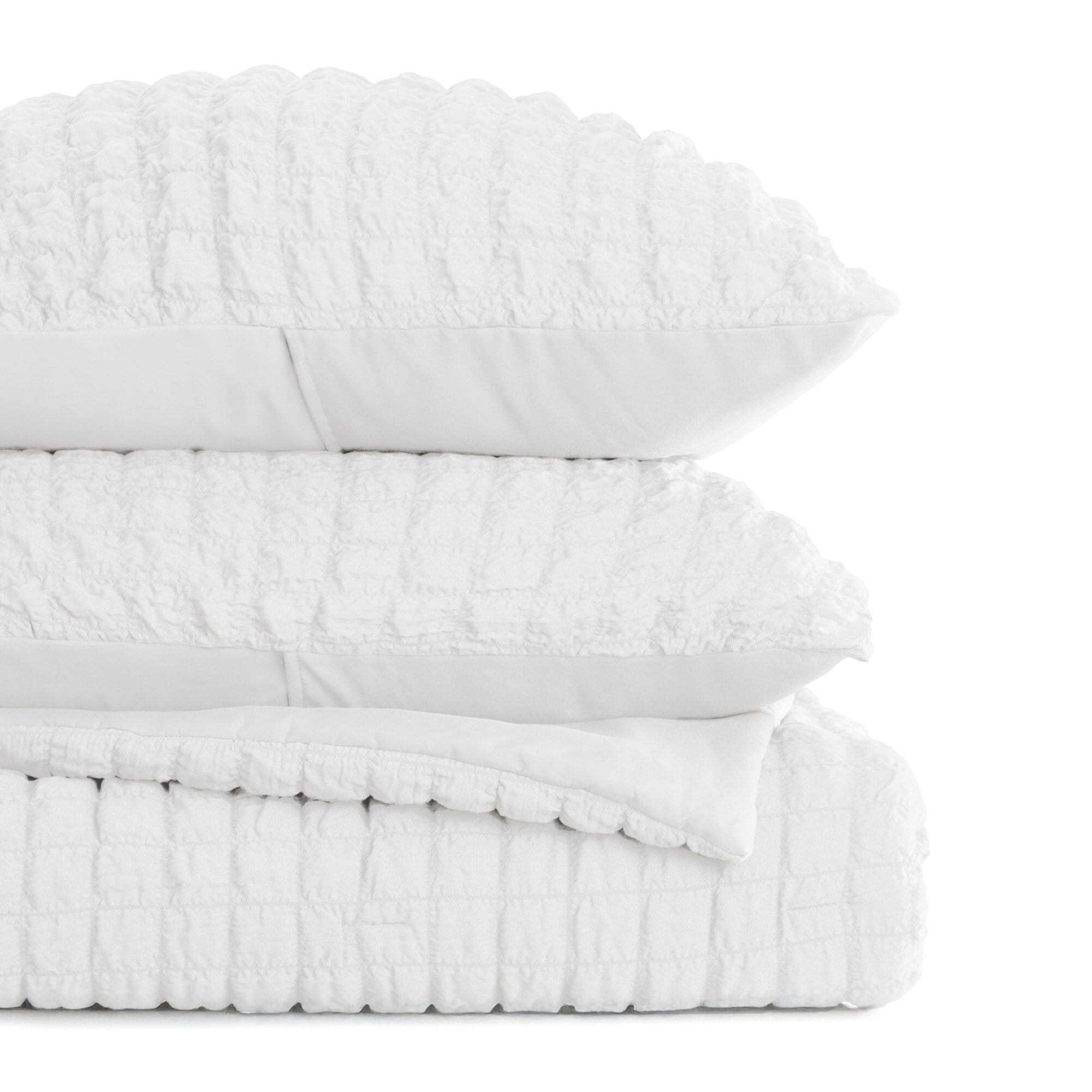 Seersucker Textured Comforter Set Plush All-Season Down Alternative Bedding - Comfort Canopy