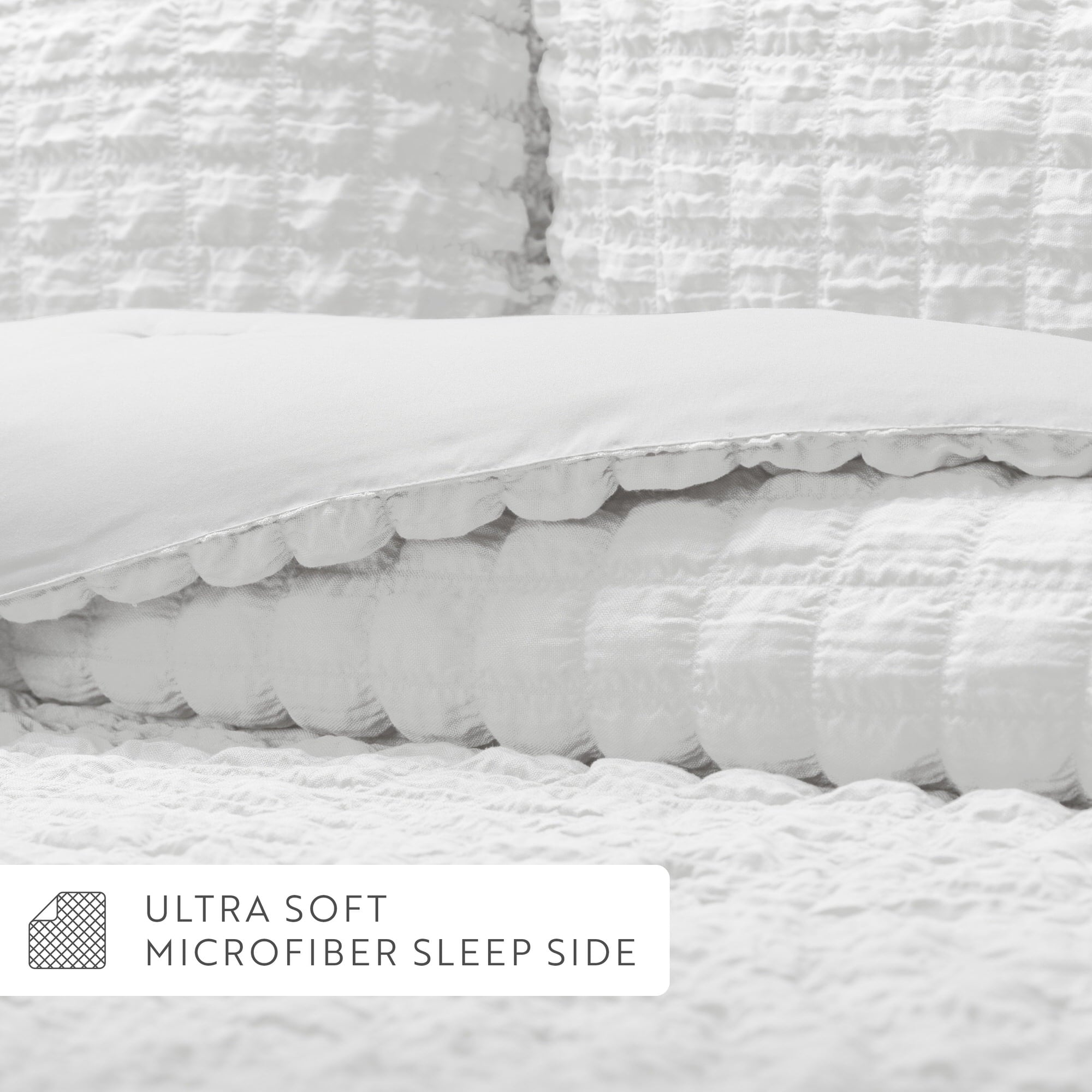 Seersucker Textured Comforter Set Plush All-Season Down Alternative Bedding - Comfort Canopy