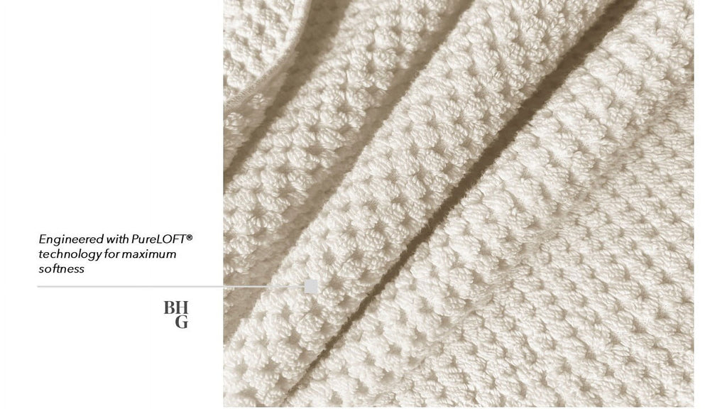 Better Homes & Gardens Signature Soft Cotton Popcorn Textured 6 Piece Bath Towel Set,Arctic White