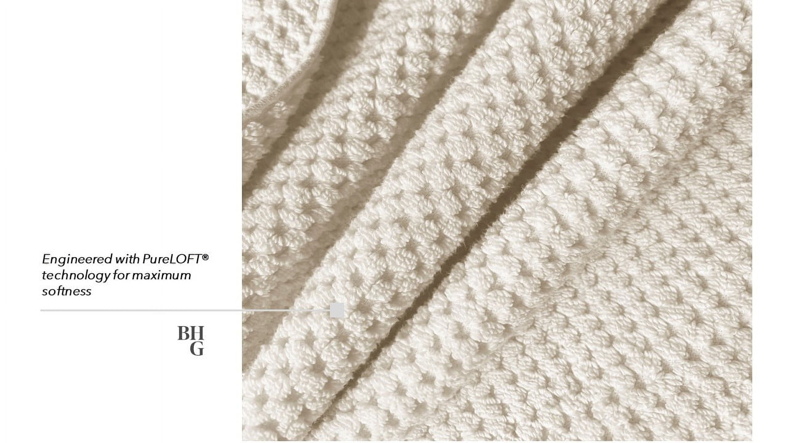 Better Homes & Gardens Signature Soft Cotton Popcorn Textured 6 Piece Bath Towel Set,Arctic White