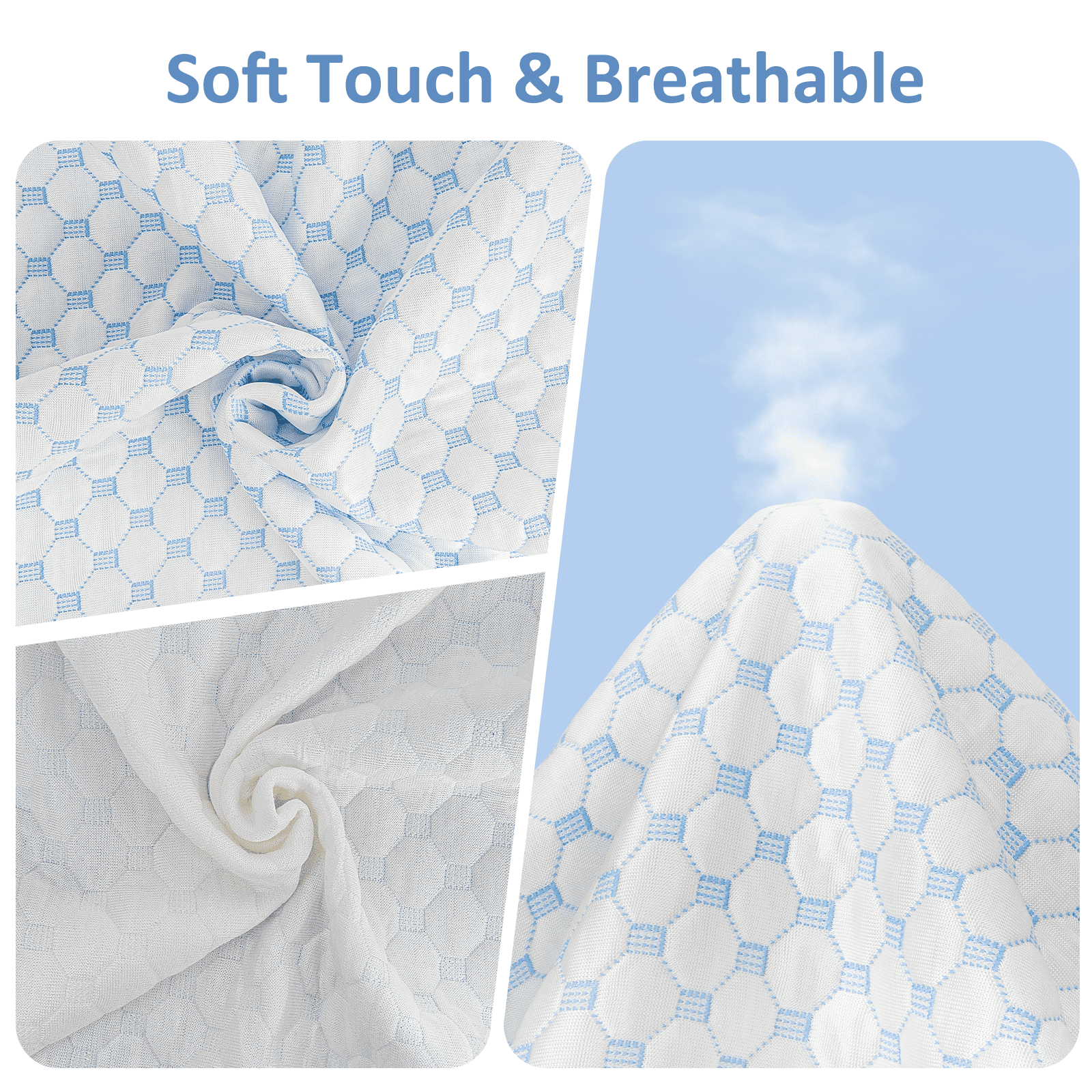 Shredded Memory Foam Pillows for Sleeping 2 Pack, Queen Size Cooling Bed Pillows for Side Back and Stomach Sleepers, Bed Pillows with Washable Removable Cover