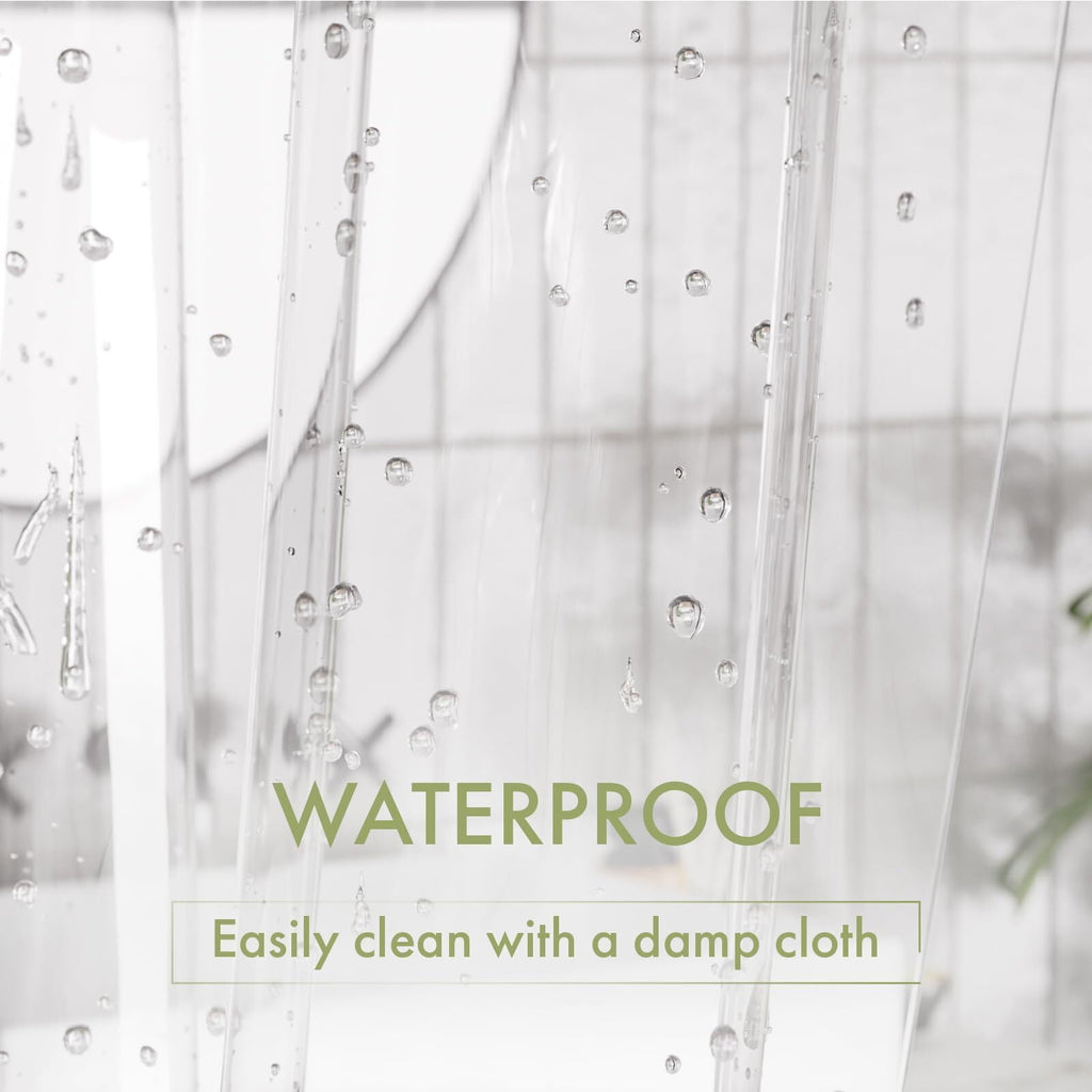 AmazerBath Shower Curtain Liner, 72x72 Clear Shower Curtain Liner, Waterproof Plastic Shower Liner, Cute Lightweight PEVA Shower Curtains for Bathroom with Magnet and 12 Rustproof Metal Grommet Holes