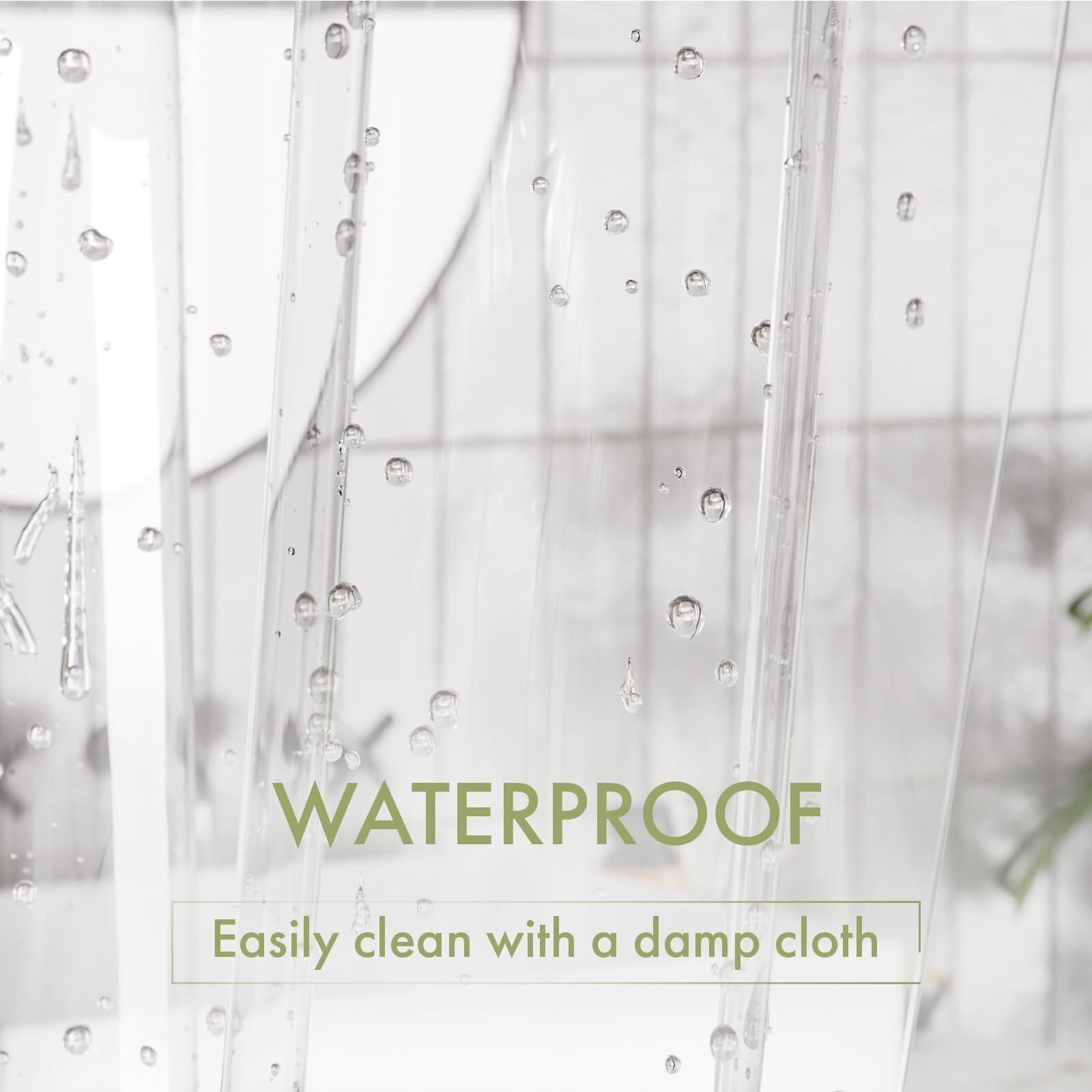 AmazerBath Shower Curtain Liner, 72x72 Clear Shower Curtain Liner, Waterproof Plastic Shower Liner, Cute Lightweight PEVA Shower Curtains for Bathroom with Magnet and 12 Rustproof Metal Grommet Holes