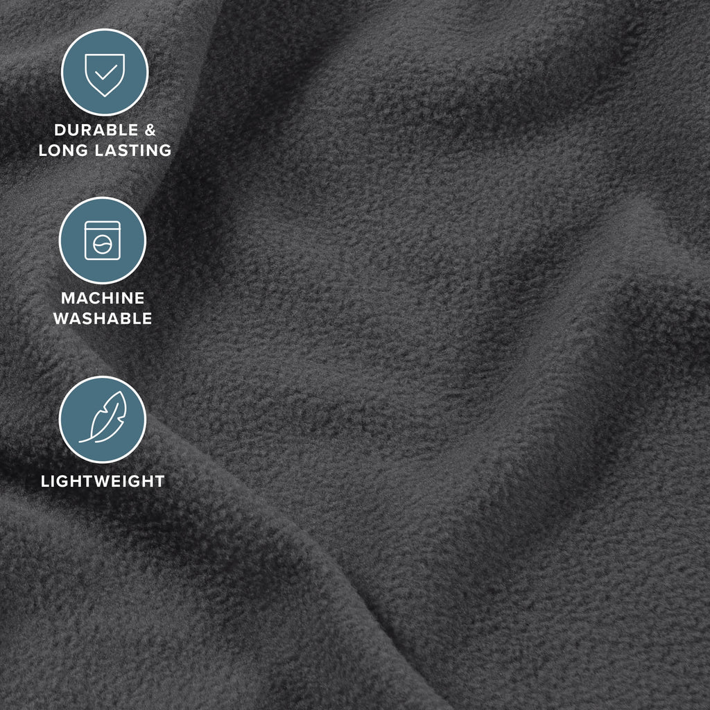 Bare Home Cozy Fleece Sheet Set - Extra Plush Polar Fleece - Deep Pocket - Queen, Gray