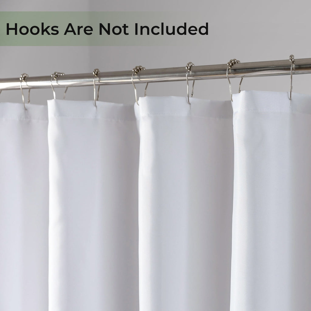 Yiannan Fabric Water-Repellent Shower Curtain,Mold Resistant & Machine Washable Shower Curtain liner,72 x 72 inches,White