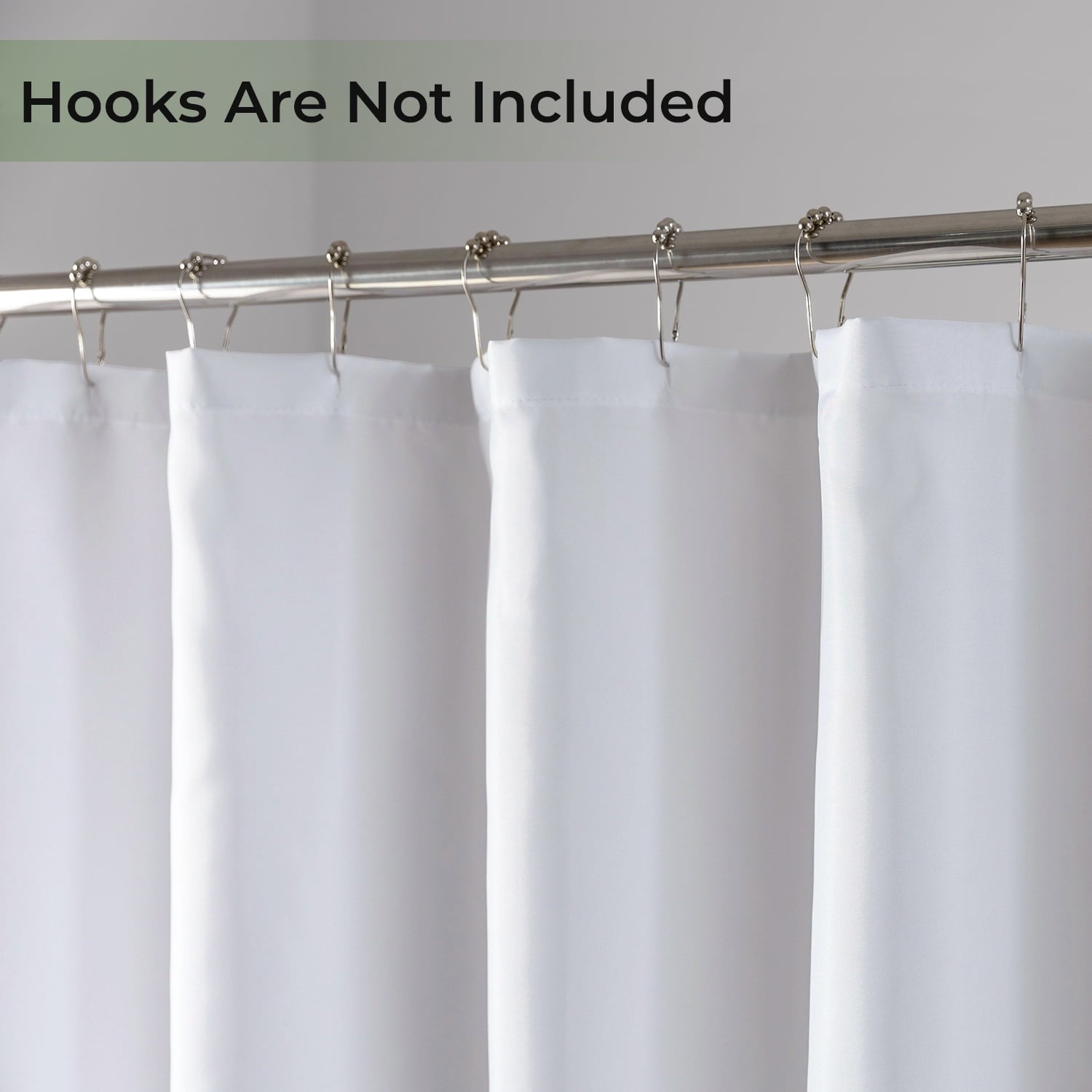 Yiannan Fabric Water-Repellent Shower Curtain,Mold Resistant & Machine Washable Shower Curtain liner,72 x 72 inches,White