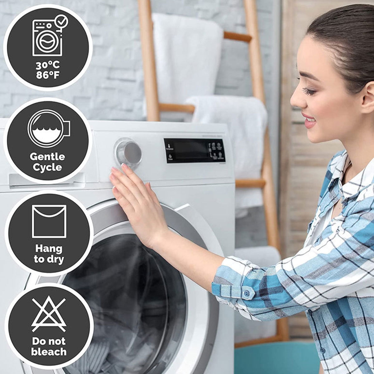 Dznils Green Eucalyptus Fabric Shower Curtain, Watercolor Floral Pattern with Hooks, 72" x 72"