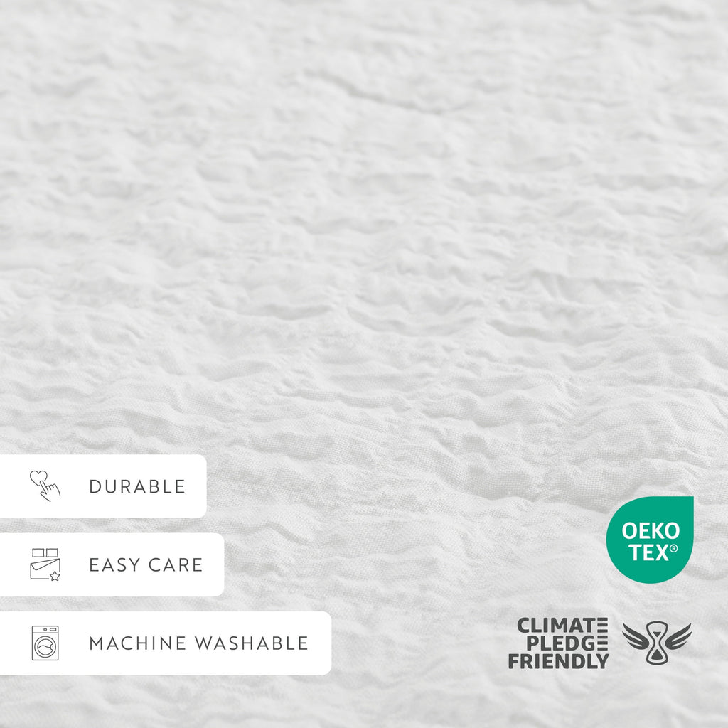 Seersucker Textured Comforter Set Plush All-Season Down Alternative Bedding - Comfort Canopy