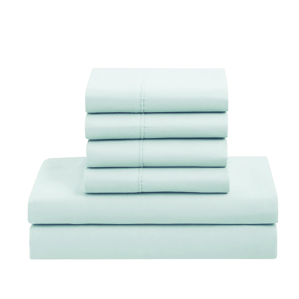Luxury 5 Piece Bed in a Bag Down Alternative Comforter and Sheet Set - Aqua - Twin XL