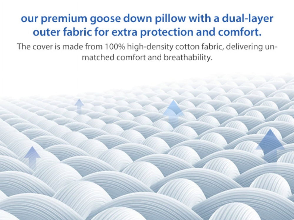 FAPO Goose Feather and Down Pillows Queen Size Set of 2 Luxury Hotel Bed Pillows with Cotton Cover
