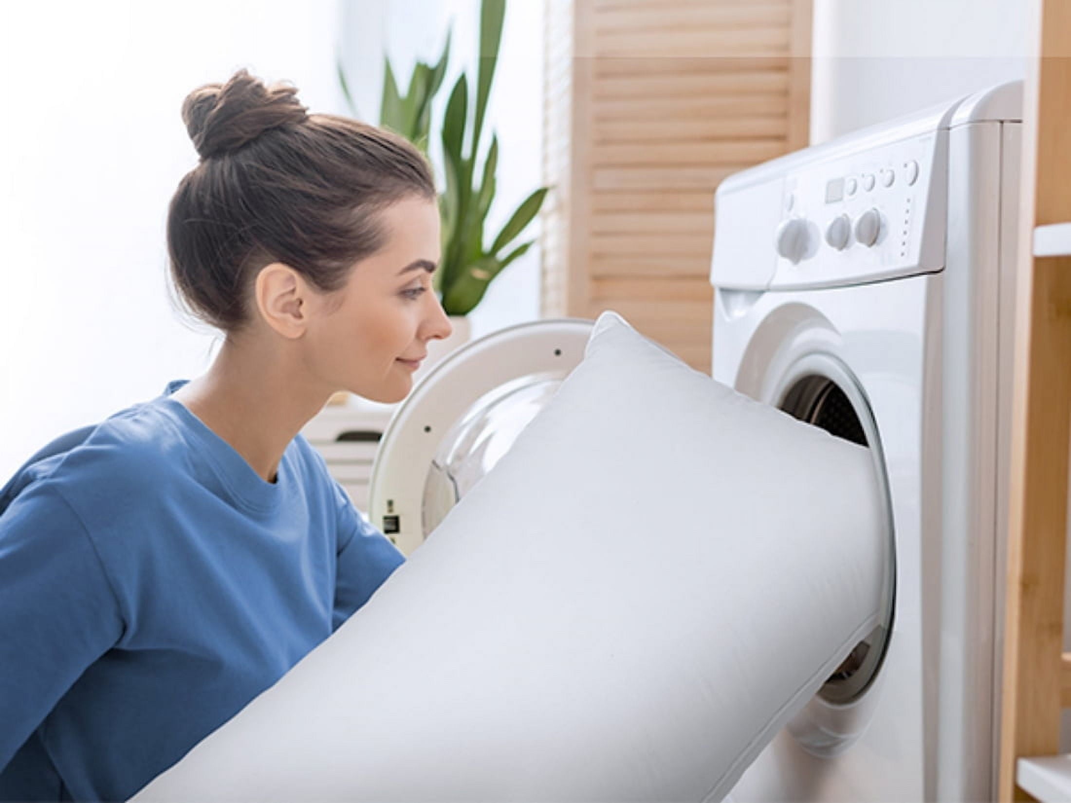 FAPO Goose Feather and Down Pillows Queen Size Set of 2 Luxury Hotel Bed Pillows with Cotton Cover