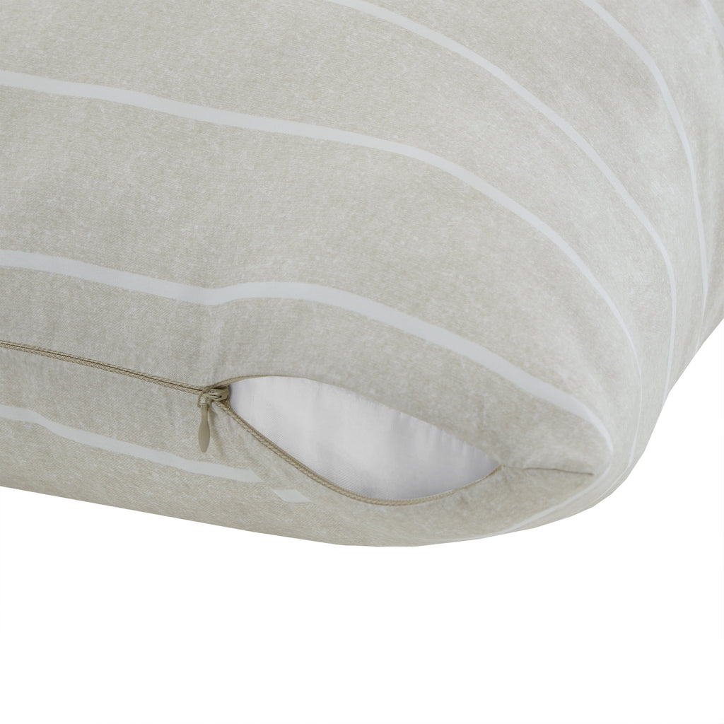 Mainstays Microfiber Body Pillowcase - Beige & White Stripe - 20"x52" - 1 Pack