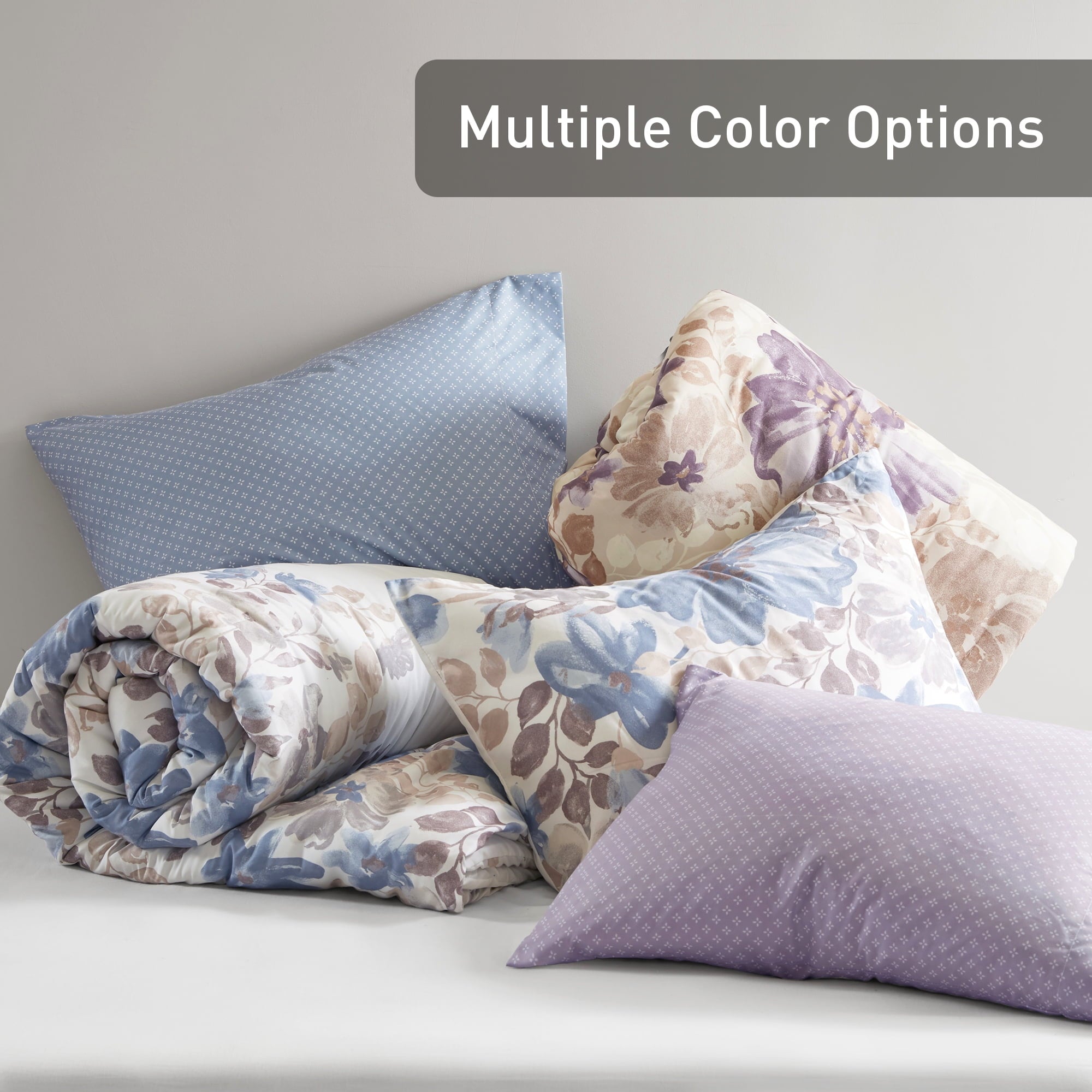 Regency Heights Queen Comforter Set with Sheets, Soft Brushed Bed in A Bag with Diamond Printed Bed Sheets, 7 Piece Bedding Sets with Flat Sheet and Fitted Sheet, Blue