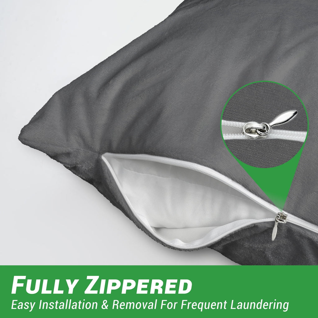 GOGREEN Bamboo Waterproof Pillow Protector, Breathable Pillow Cover, Cooling Pillow Case Protector with Zipper, Super Soft Terry Pillow Case Cover with Zipper (4 Packs, King 20"x36", Dark Grey)