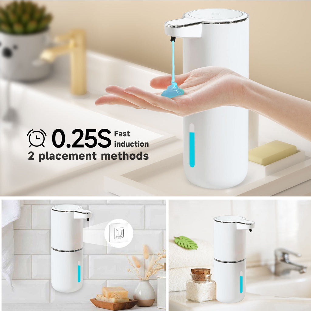 ALLJOY Automatic Liquid Soap Dispenser 12.8oz/380ML Electric Wall Mount Touchless Soap Dispenser for Kitchen Bathroom USB Rechargeable Hand & Dish Soap Dispenser