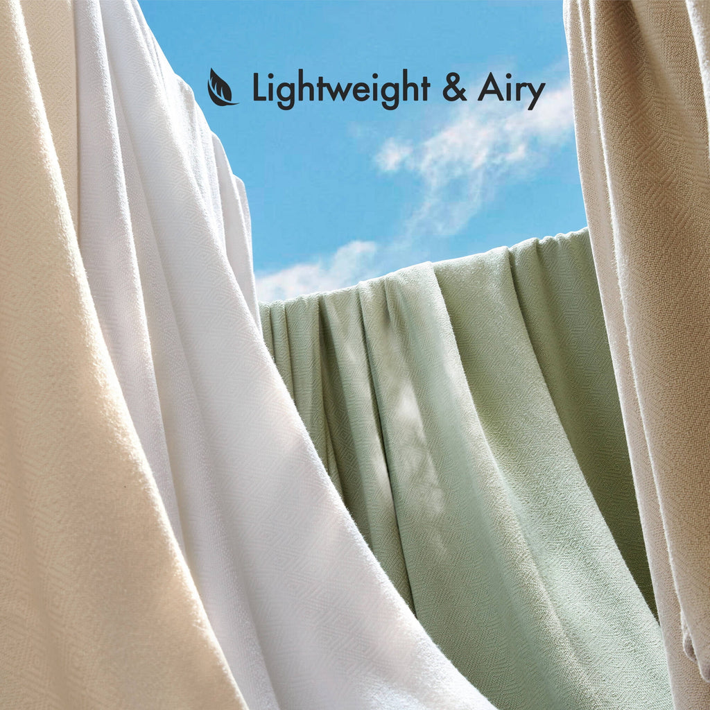 Regency Heights Cozy Bamboo Cotton Blanket, Lightweight Blanket for Sofa Couch, All Season Breathable Bed Blanket for Hot Sleepers with Diamond Jacquard, Full/Queen, Navy