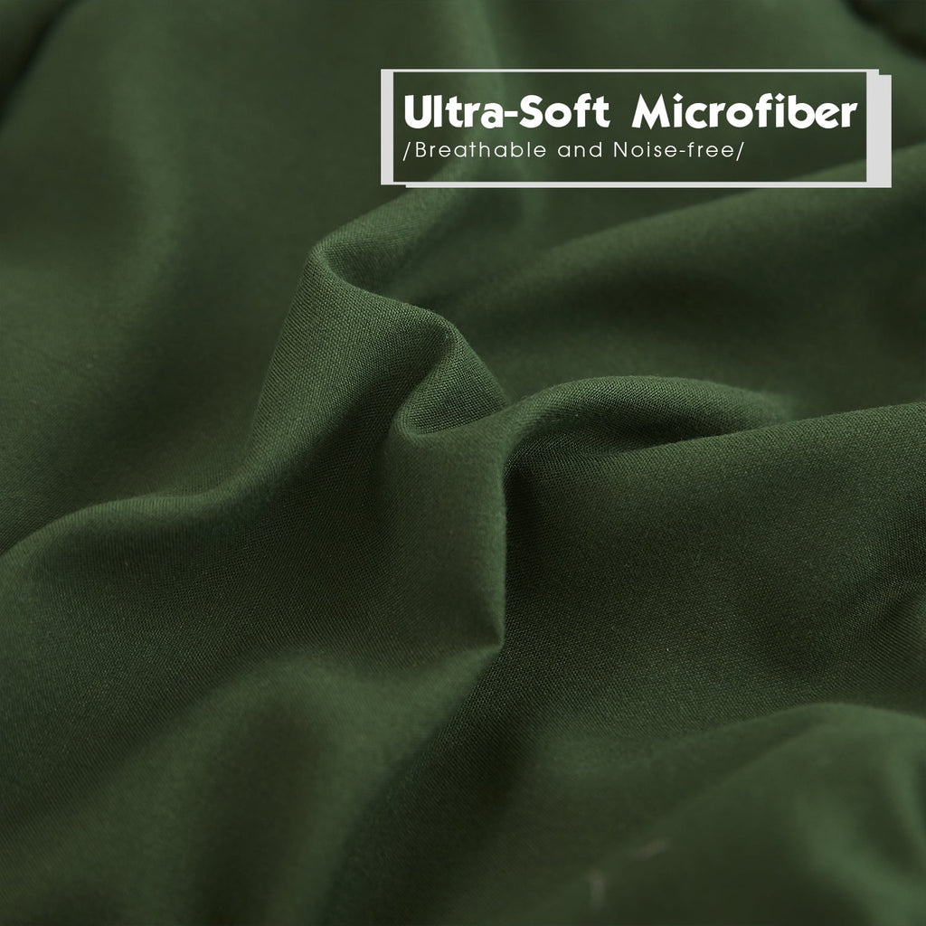 HIG Light Weight Down Alternative Comforter Set, Queen, Green, Reversible