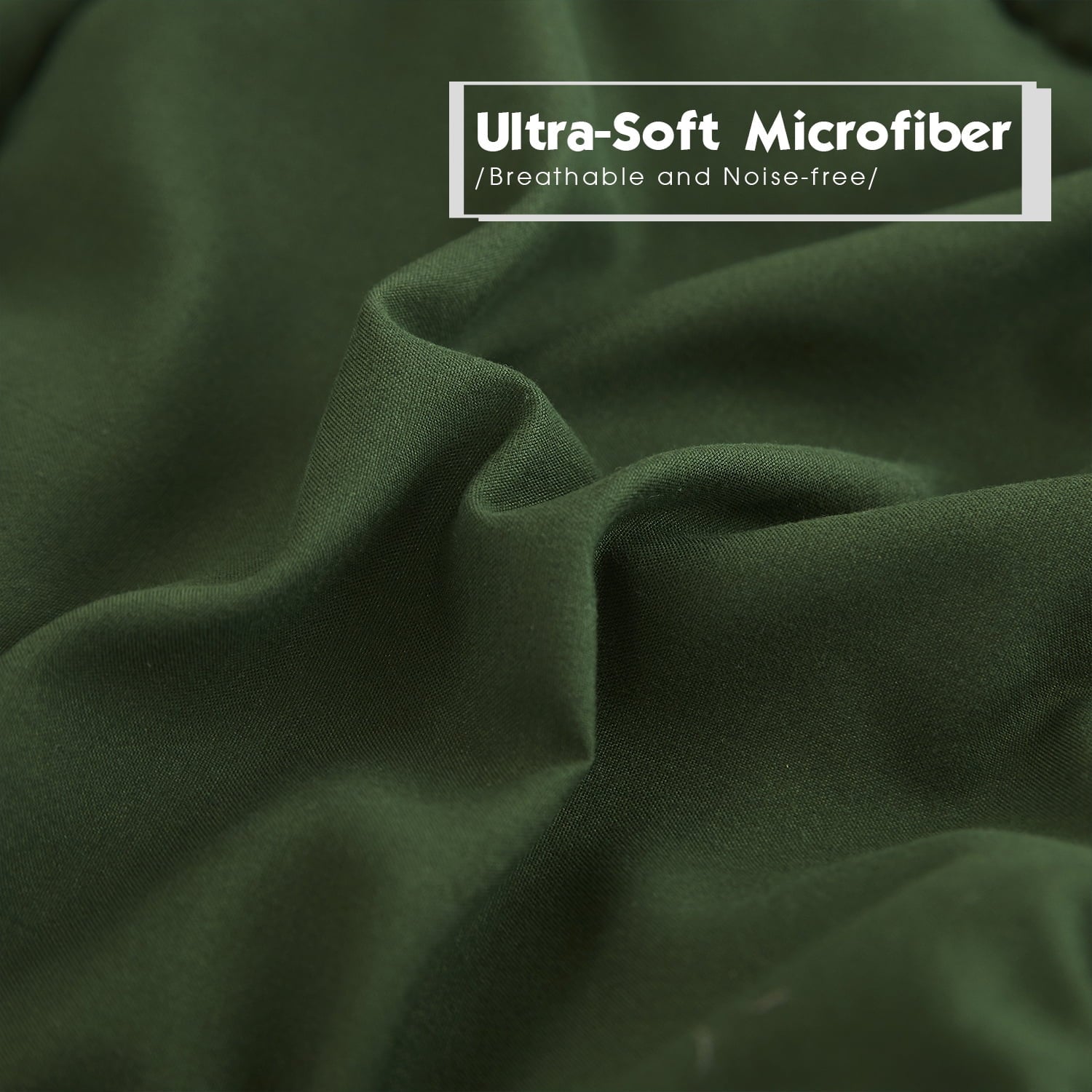 HIG Light Weight Down Alternative Comforter Set, Queen, Green, Reversible