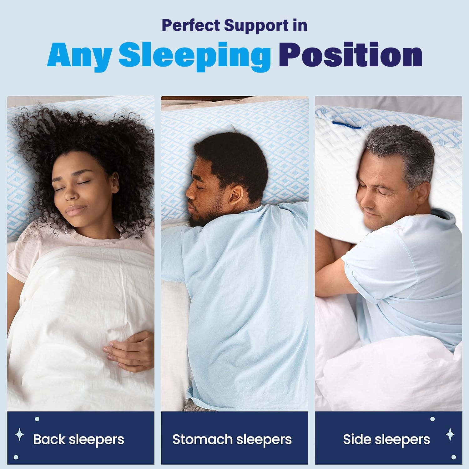 SORMAG Cooling Bed Pillows for Sleeping Shredded Memory Foam Pillows Queen Size Set of 2 Pack