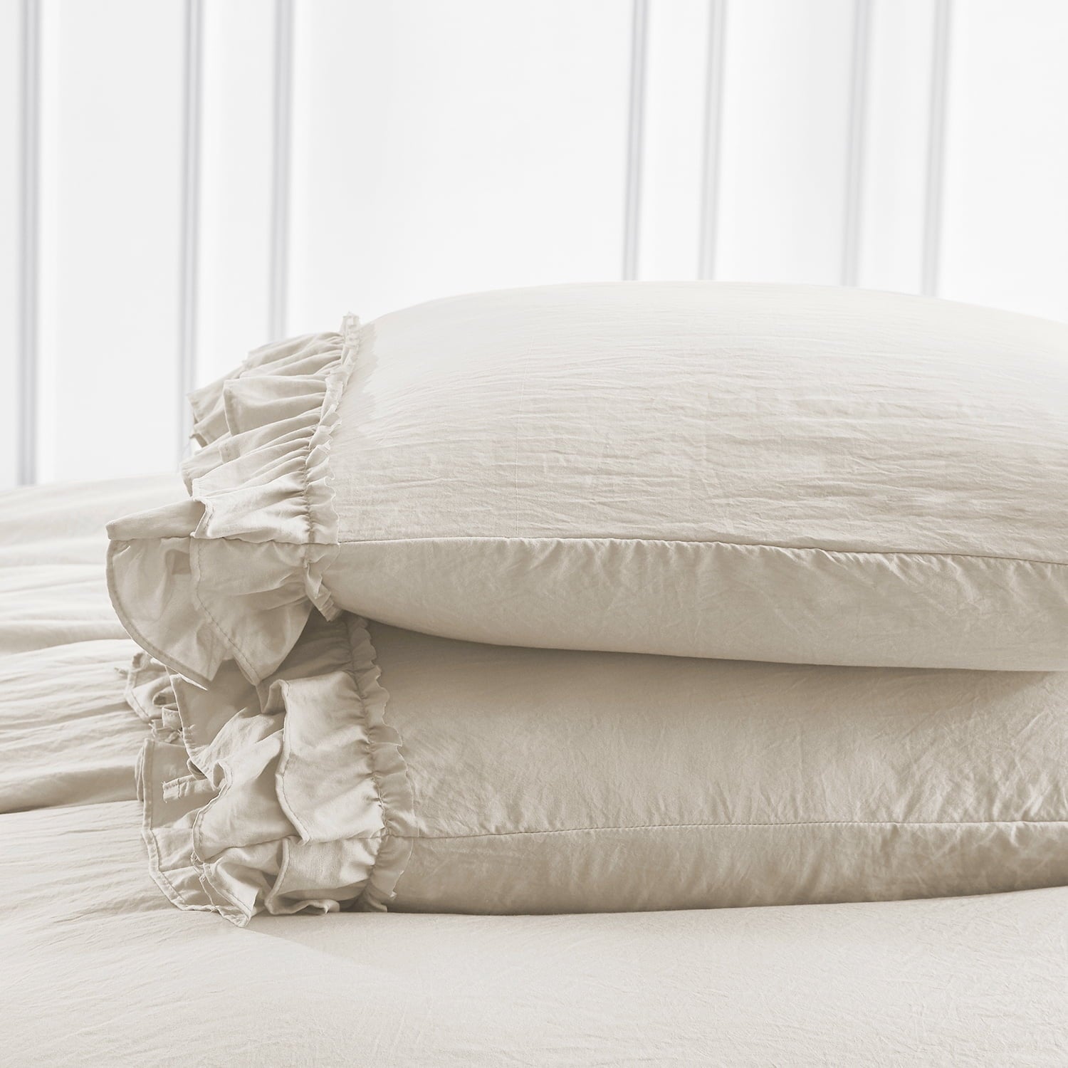 HIG 3 Piece Vintage Duvet Cover Set, Ultra Soft Pre-washed Microfiber, Camel, Queen