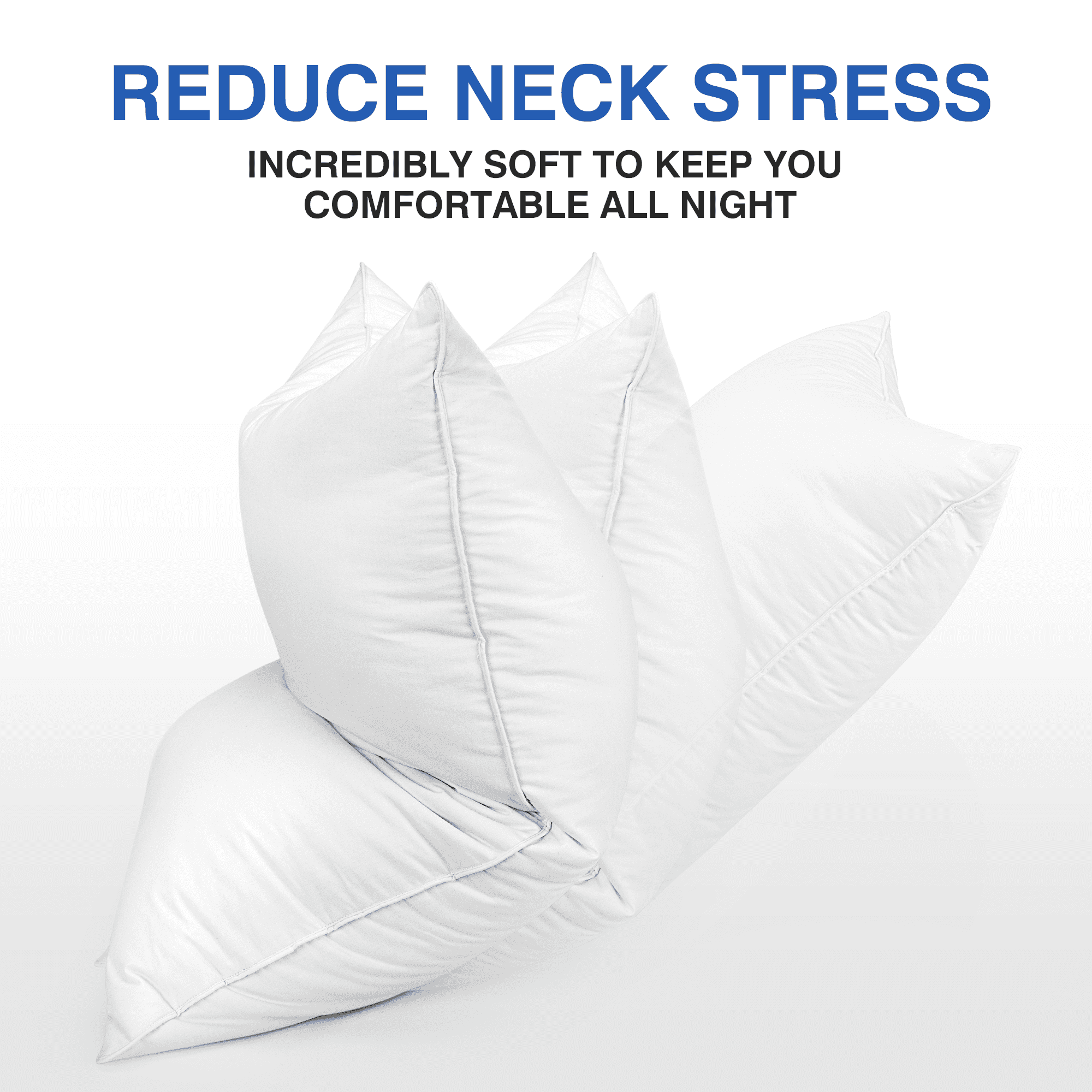 FAPO Goose Feather and Down Pillows Queen Size Set of 2 Luxury Hotel Bed Pillows with Cotton Cover