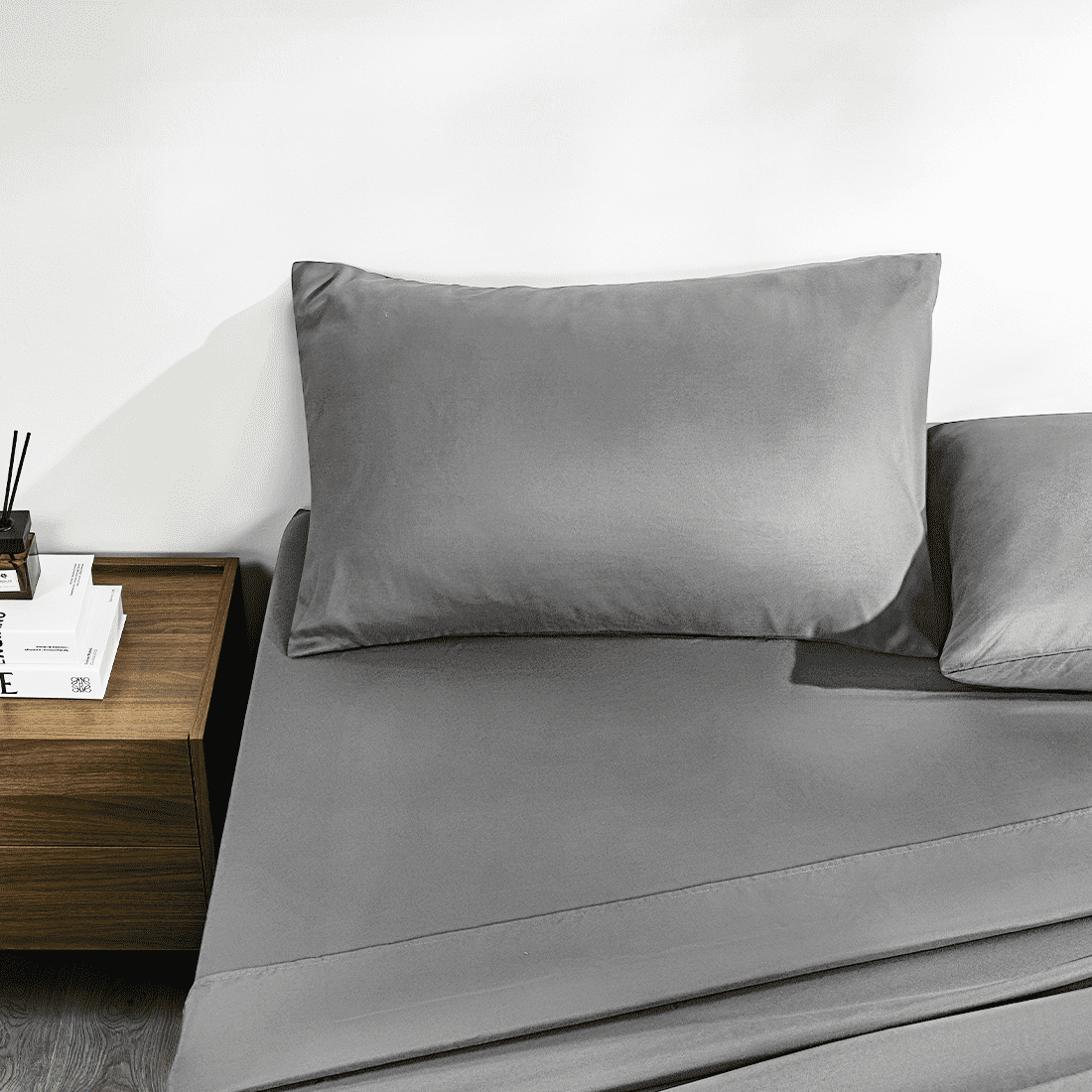 Full Size Bed Sheets,Z-hom 4 Piece Cooling Sheets 14” Deep Pocket Sheet & Pillowcase Sets Soft Microfiber Luxury Bedding Fitted Sheet Water Washed,Dark Gray