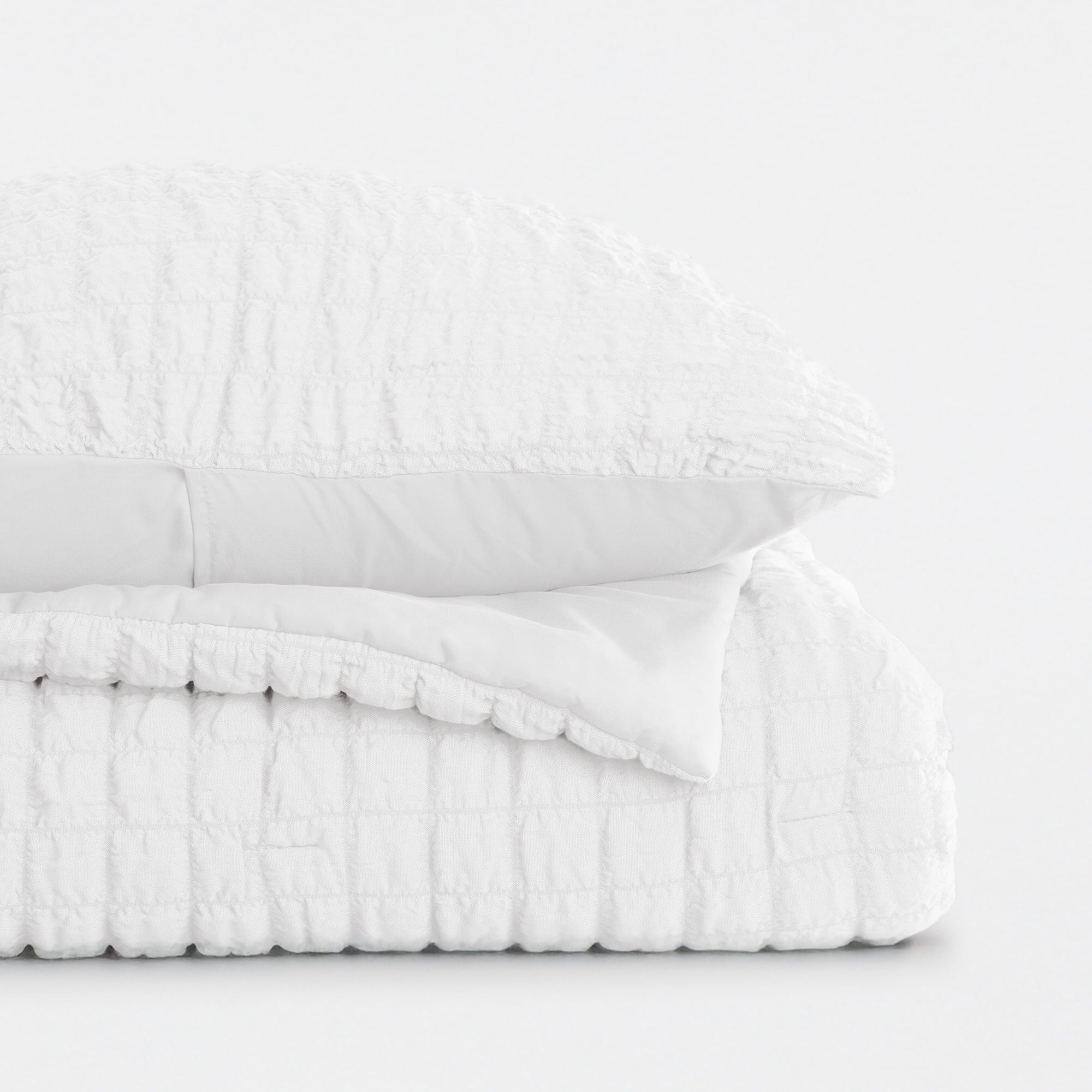 Seersucker Textured Comforter Set Plush All-Season Down Alternative Bedding - Comfort Canopy