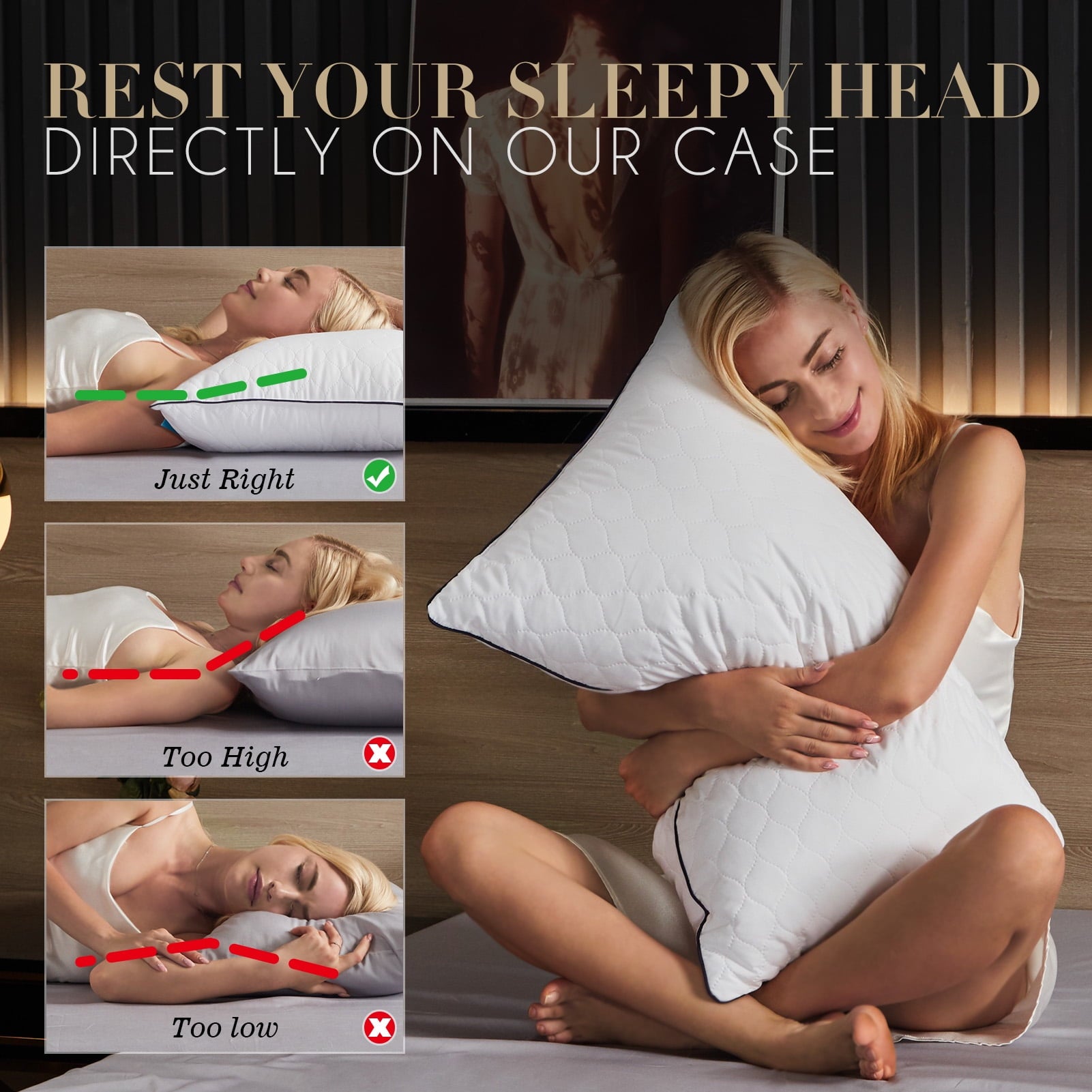 SORMAG Bed Pillows for Sleeping Queen Size 20" x 30" Hypoallergenic Pillow for Side and Back Sleeper Soft Supportive Hotel Collection Pillows Set of 2 Pack Down Alternative Cooling Pillow for Bed