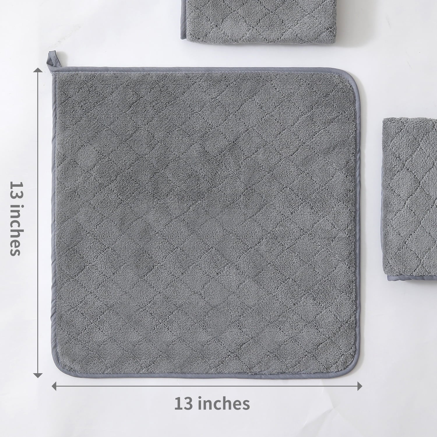 Jessy Home 12 Pack Dark Gray Washcloths for Bathroom 13x13 Inch Ultra Soft Hand Face Towels