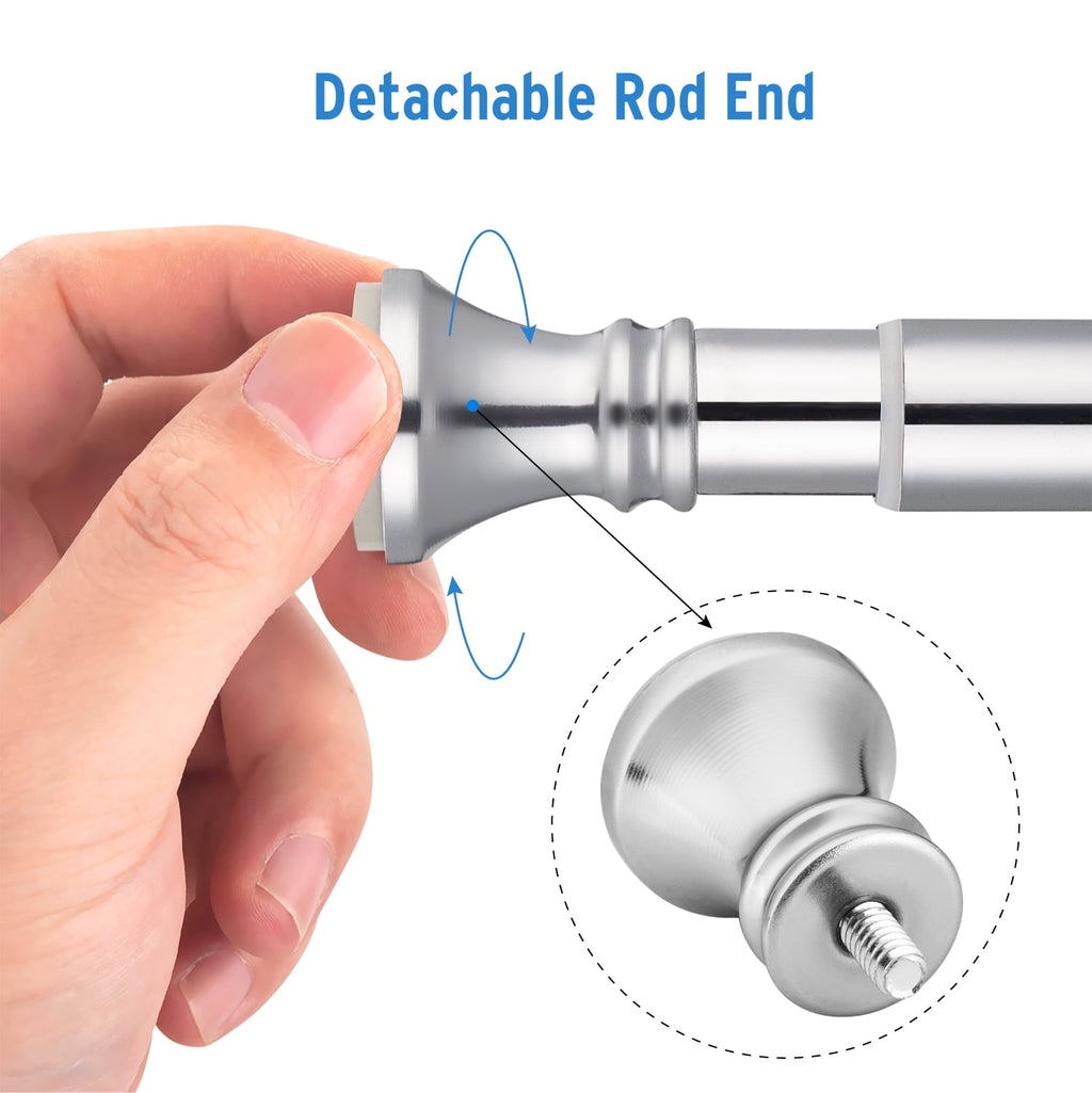 AmazerBath Spring Tension Shower Curtain Rod, 54-90 inches Rust-Resistance Tension Curtain Rod Bathroom Rod, Adjustable Shower Curtain Rod No Drill, Nickel