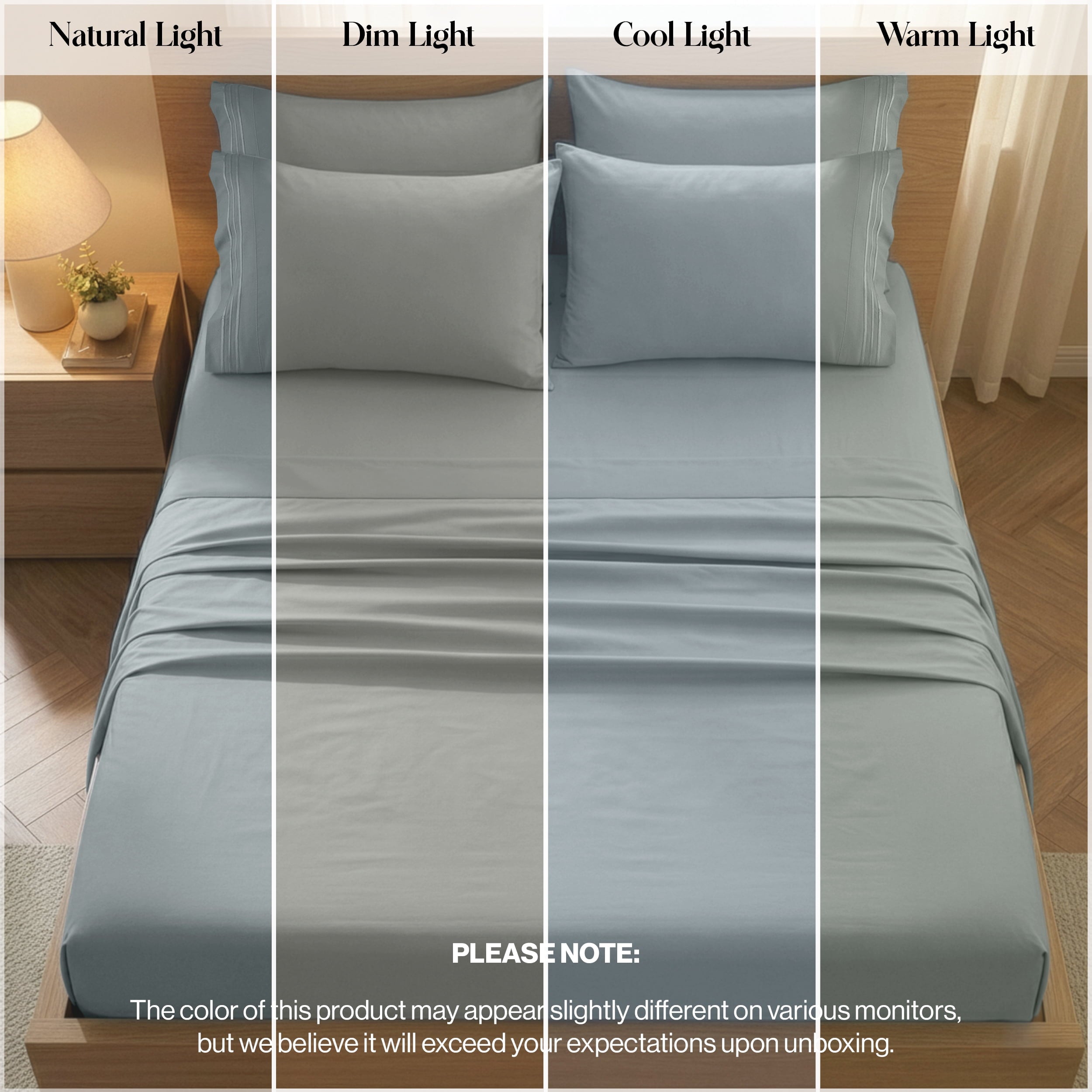 Lux Decor&nbsp;King&nbsp;Bed Sheets - 6 Piece Ultra-Soft Microfiber&nbsp;Sheets Set, Deep Pocket Fitted Sheet, Flat Sheet & 4 Pillowcases, Breathable Hotel Luxury, OEKO-TEX Certified, Grey