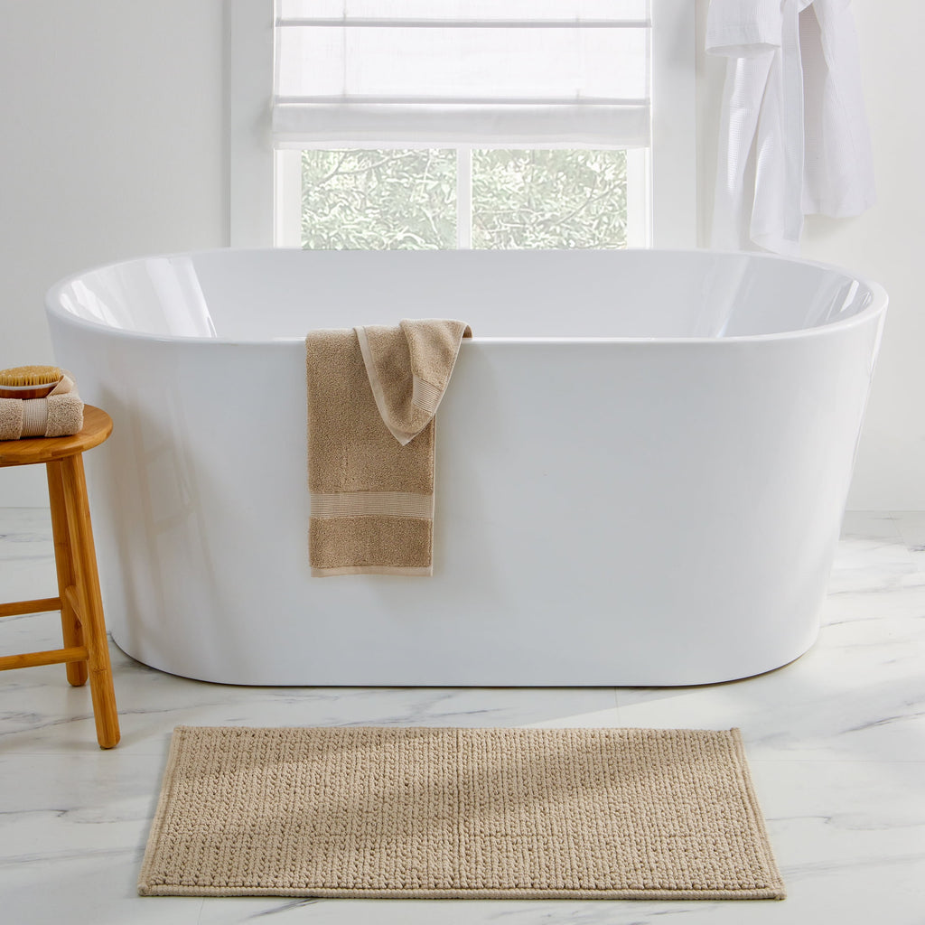 Better Homes & Gardens Signature Soft Looped Bath Mat, Almond Biscuit, 20" x 34"