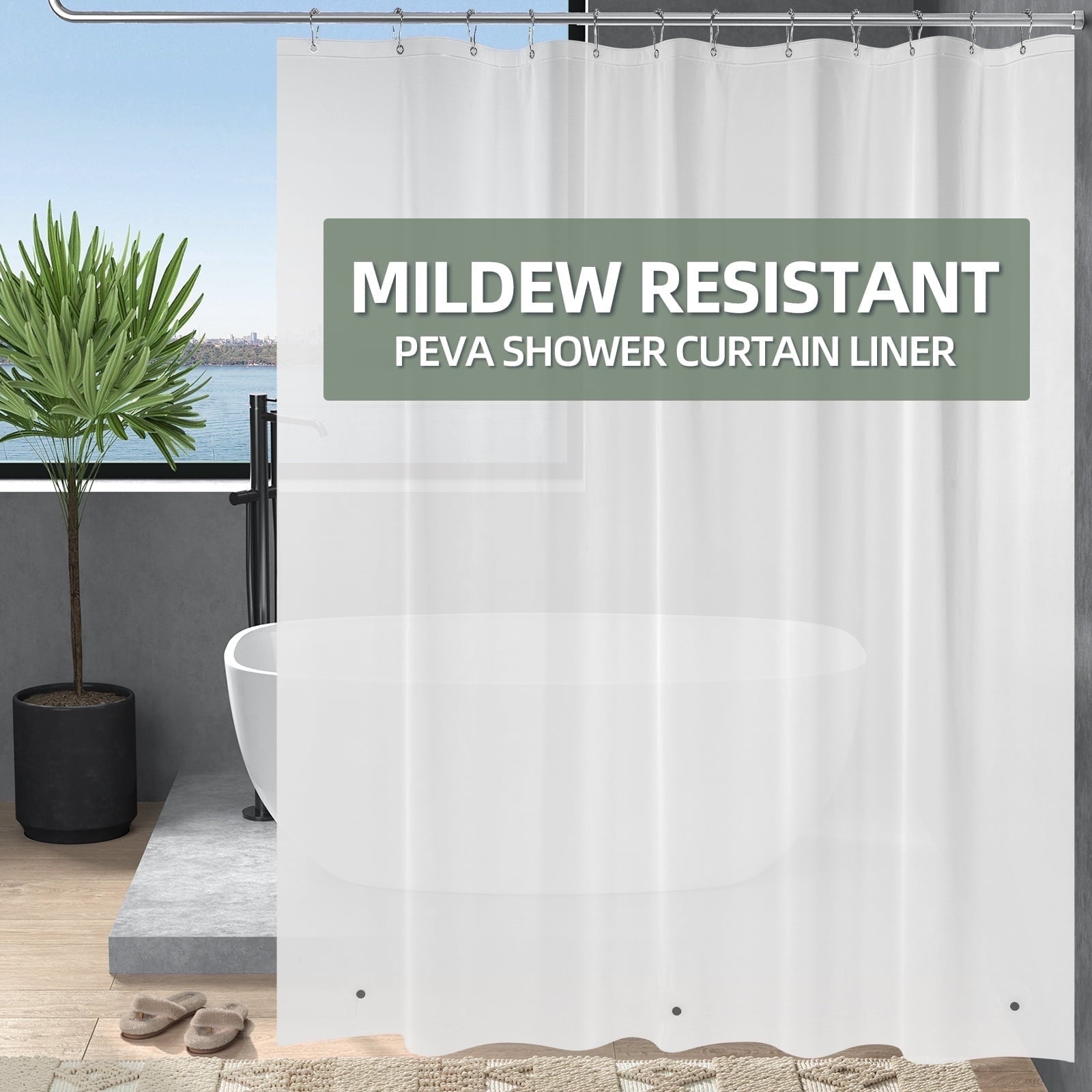 AmazerBath Shower Curtain Liner, 72x72 Clear Shower Curtain Liner, Waterproof Plastic Shower Liner, Cute Lightweight PEVA Shower Curtains for Bathroom with Magnet and 12 Rustproof Metal Grommet Holes