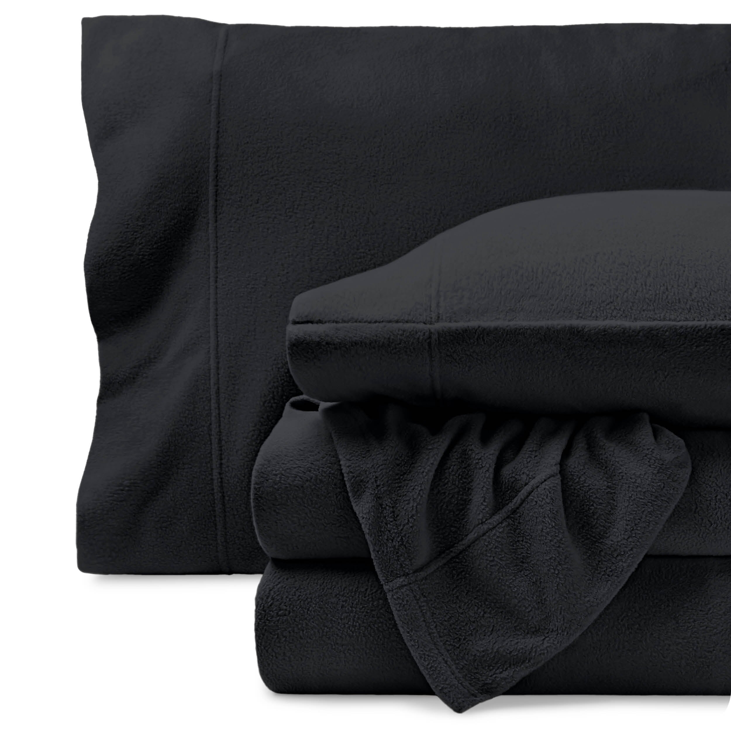 Bare Home Cozy Fleece Sheet Set - Extra Plush Polar Fleece - Deep Pocket - Queen, Gray