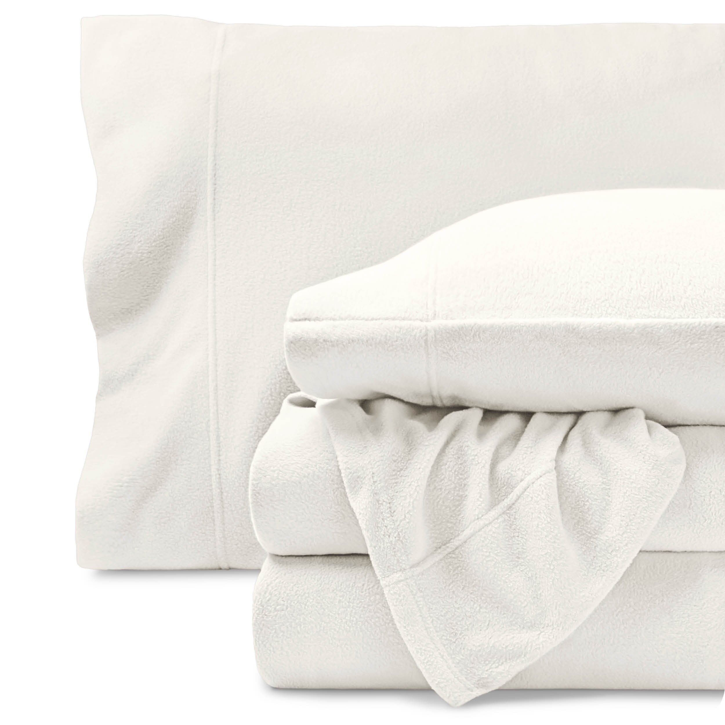 Bare Home Cozy Fleece Sheet Set - Extra Plush Polar Fleece - Deep Pocket - Queen, Gray