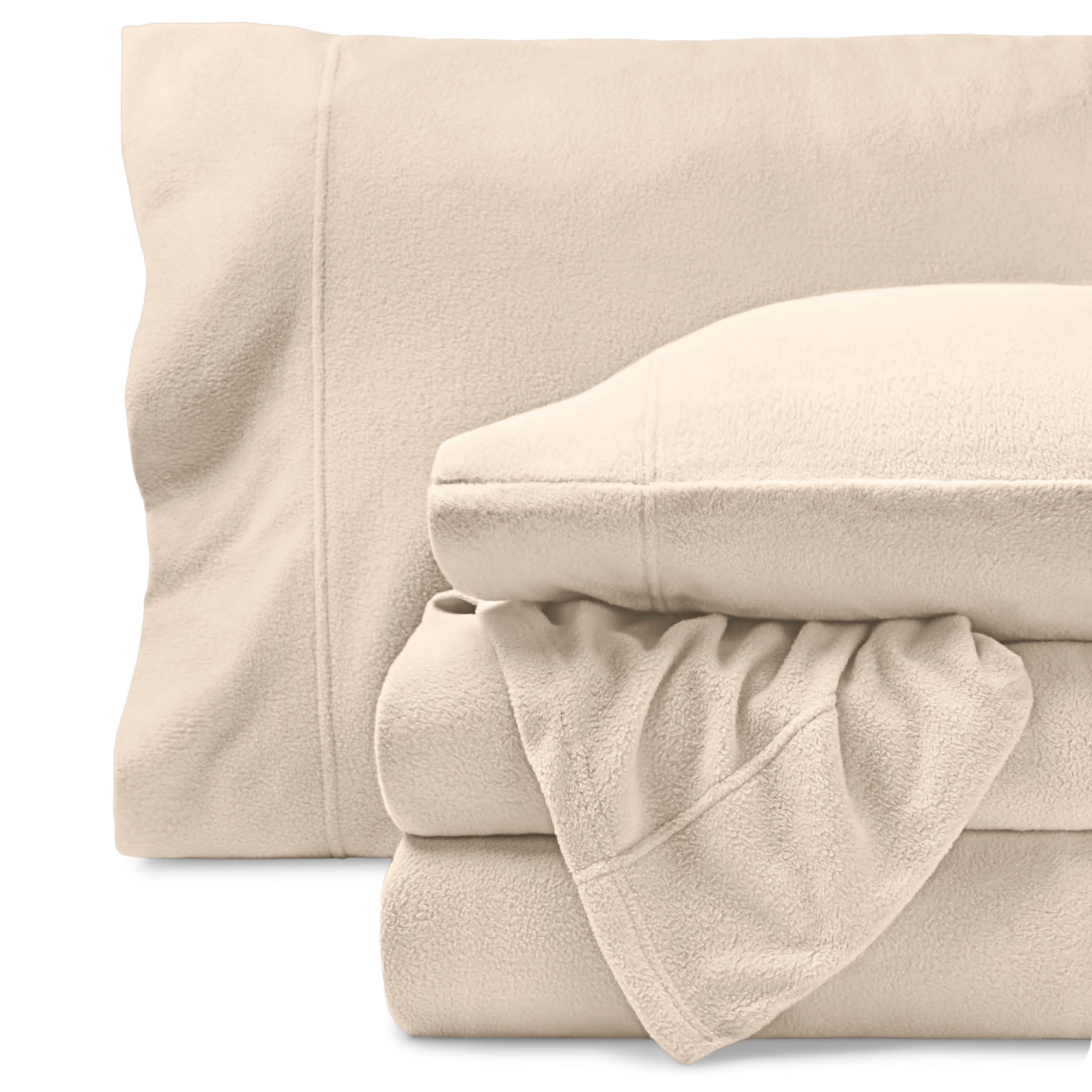 Bare Home Cozy Fleece Sheet Set - Extra Plush Polar Fleece - Deep Pocket - Queen, Gray