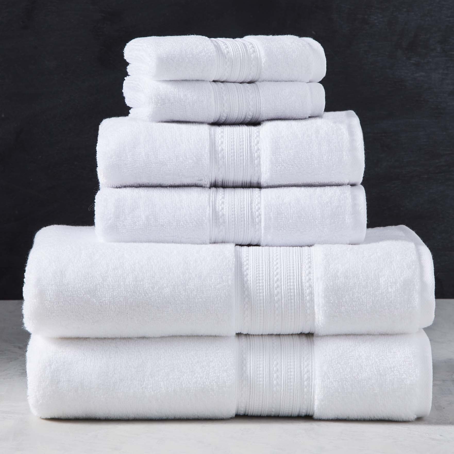 Better Homes & Gardens Signature Soft Solid Cotton 6 Piece Bath Towel Set,Arctic White