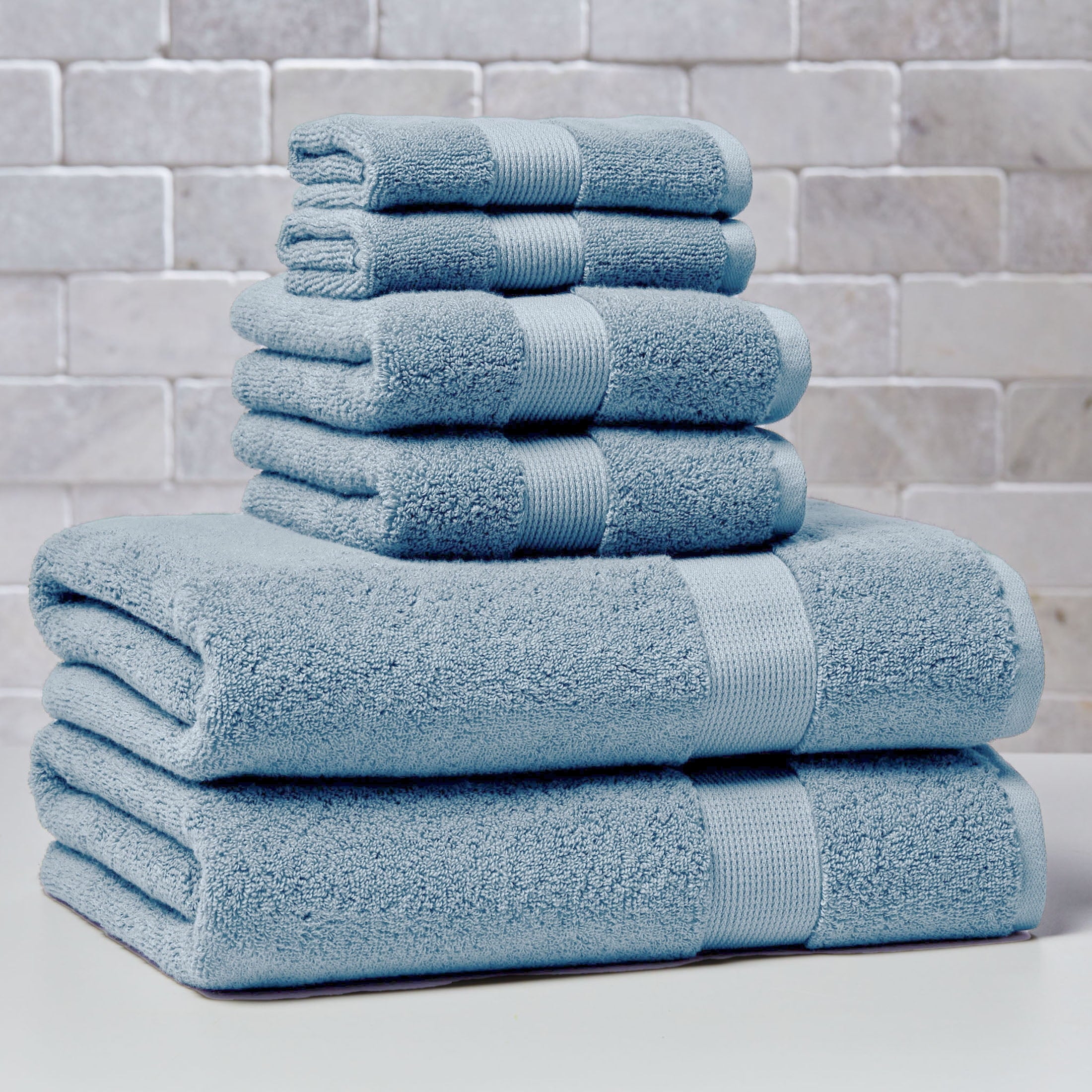Better Homes & Gardens Signature Soft Solid Cotton 6 Piece Bath Towel Set,Arctic White