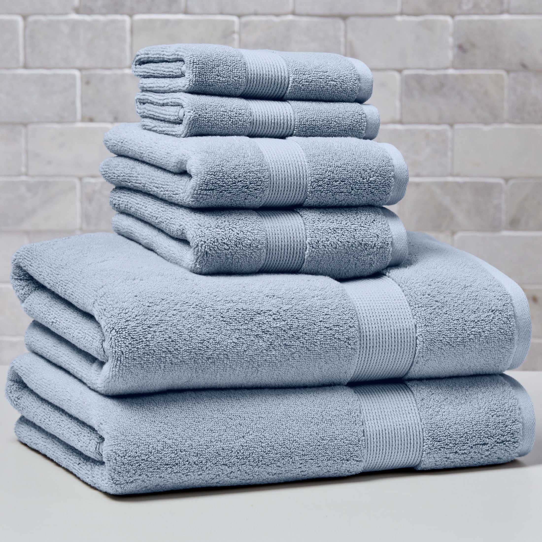 Better Homes & Gardens Signature Soft Solid Cotton 6 Piece Bath Towel Set,Arctic White