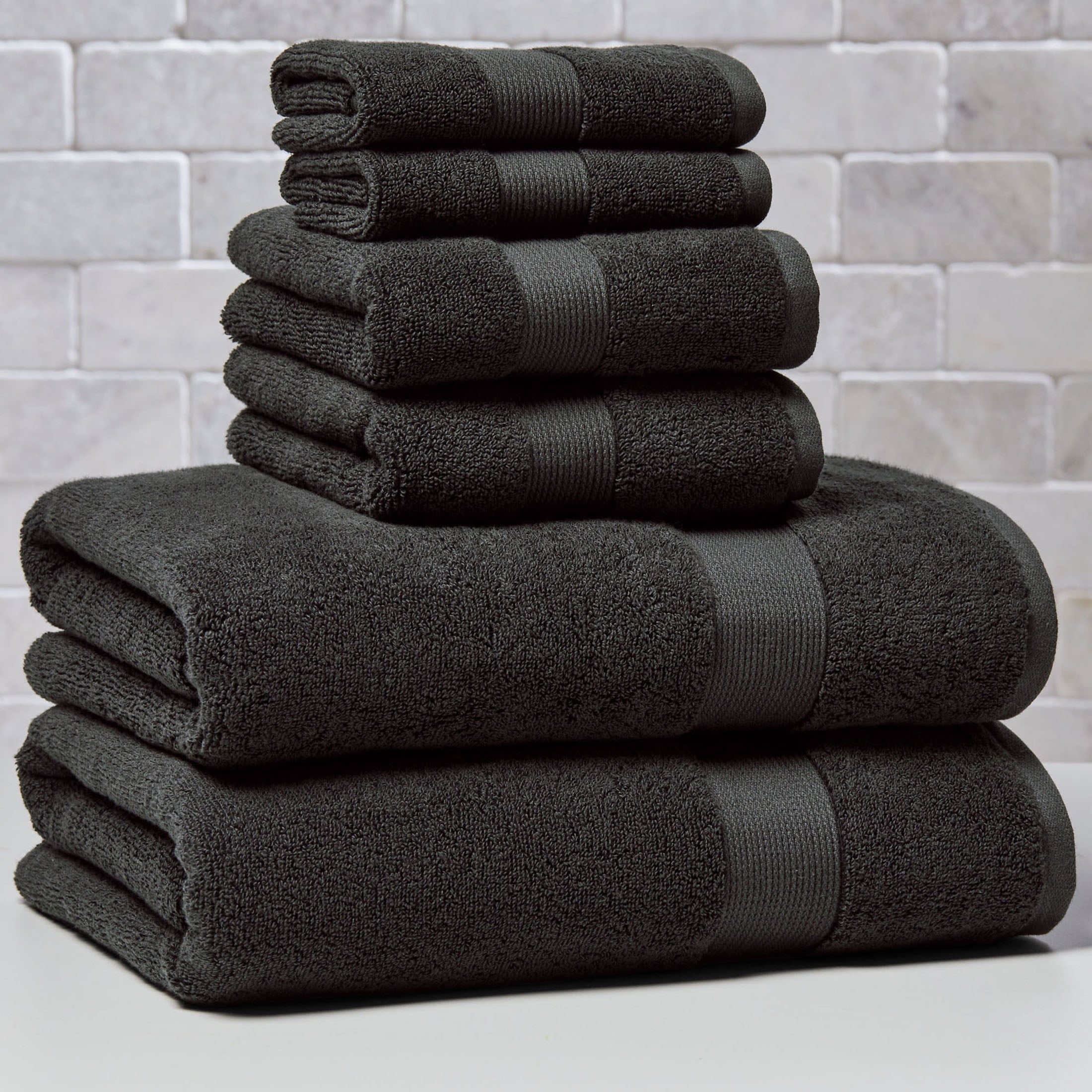 Better Homes & Gardens Signature Soft Solid Cotton 6 Piece Bath Towel Set,Arctic White